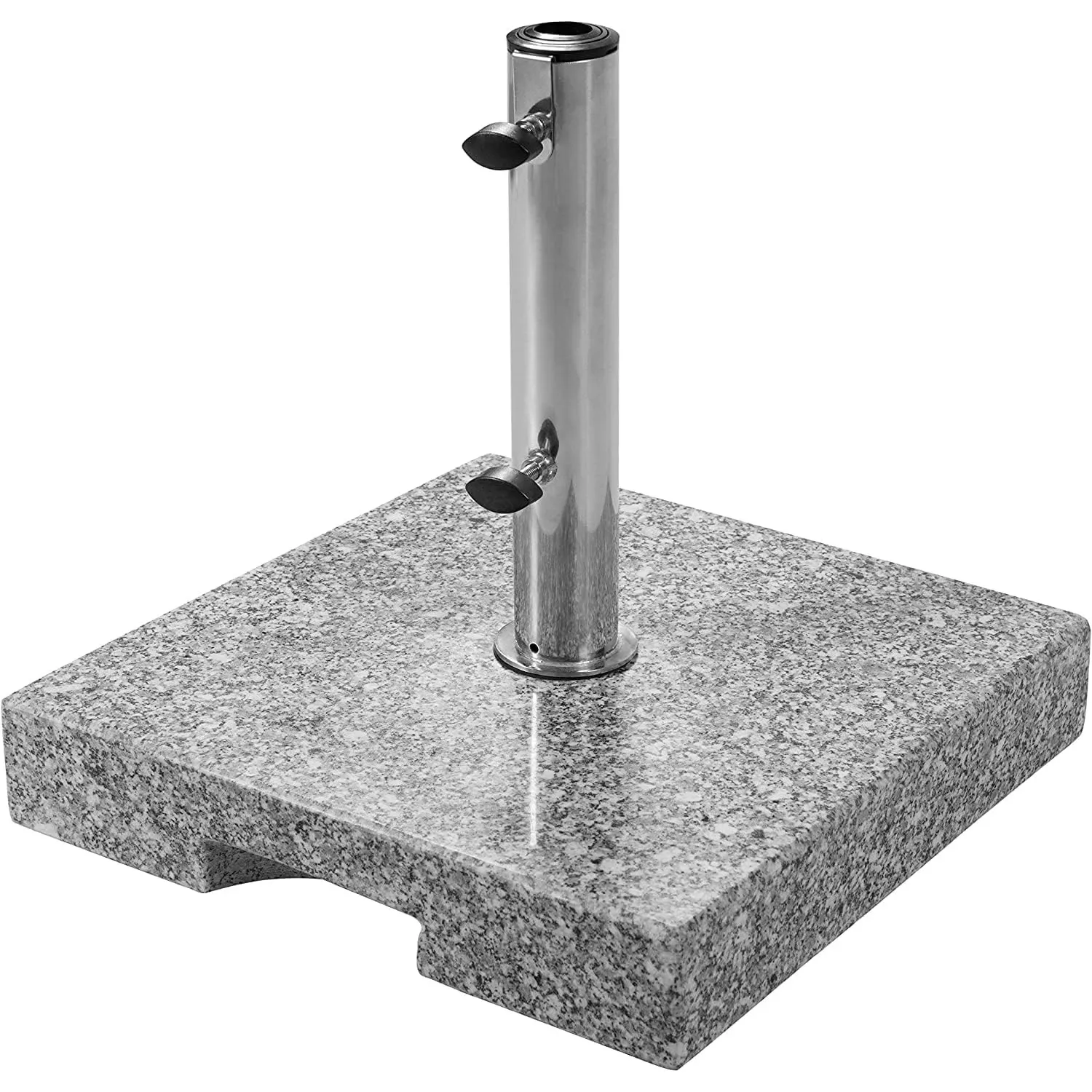 Doppler Granitsockel 25 kg, Schirmständer mit Griffmulde, 38x38x7 cm | Schirmständer aus poliertem Granit & Edelstahlro…