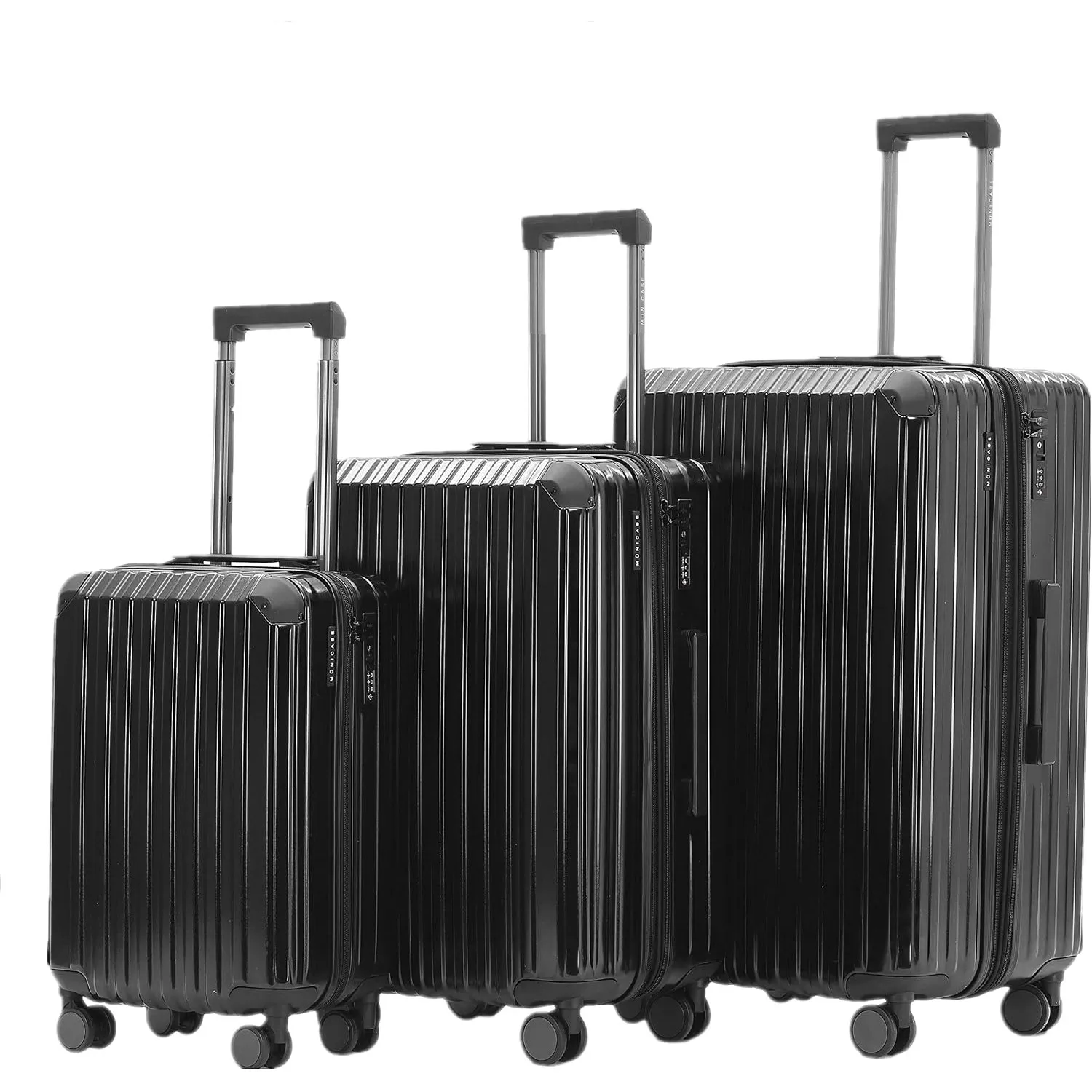 Münicase M816 TSA Kofferset Hartschale Trolley 3-teilig Schwarz