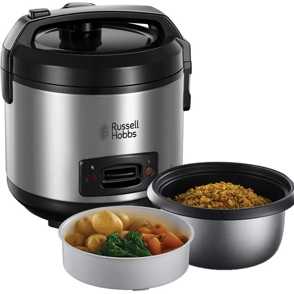 Russell Hobbs Reiskocher 1,2l inkl. Dampfgarer -Einsatz mit Aroma-Klappdeckel (Warmhaltefunktion, antihaftbeschichteter…