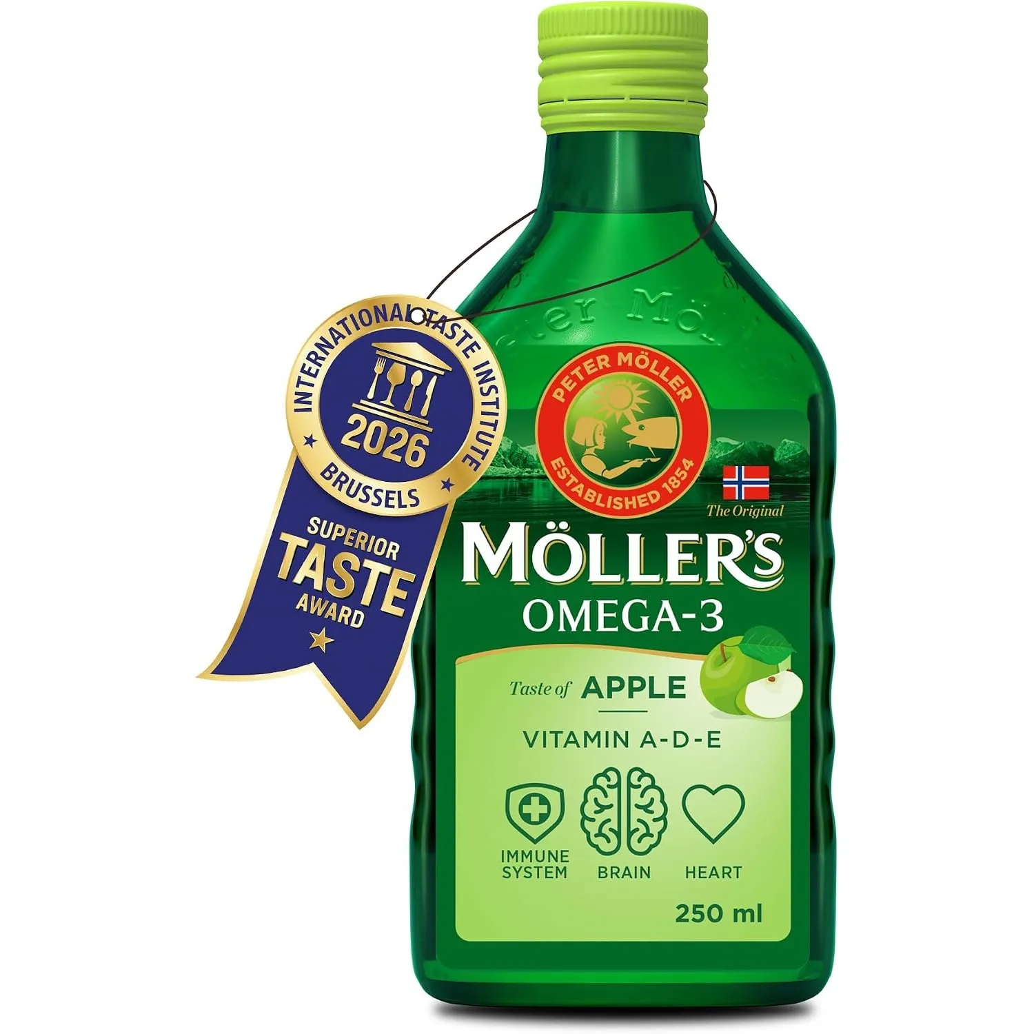 Möller's Omega 3 Lebertran | Nahrungsergänzung mit EPA, DHA, Vit A, D und E | Hochreiner natürlicher | 165 Jahre alte M…