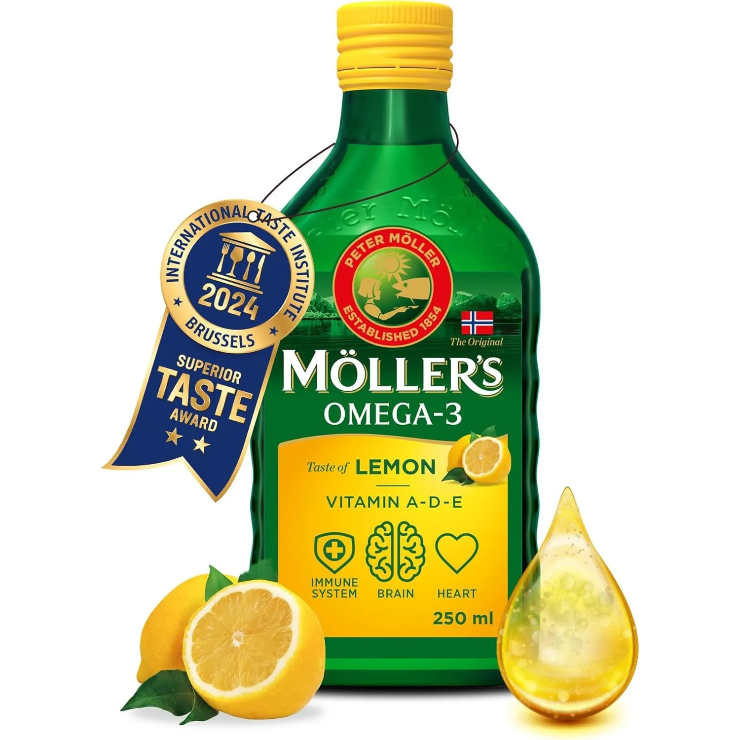 Möller's Omega 3 Lebertran Öl | Nordic Nahrungsergänzung mit EPA, DHA, Vitamin A, D, E | Superior Taste Award | Hochrei…