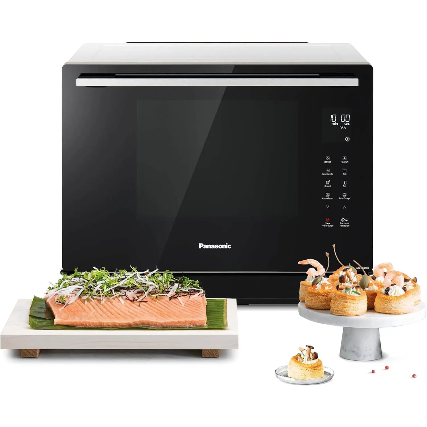 Panasonic NN-CS89LBGPG 4-in-1 Kombi-Mikrowelle, Dampfofen & Grill, 31 Liter, 1000 W, zwei Ebenen, Genius-Sensor, automa…
