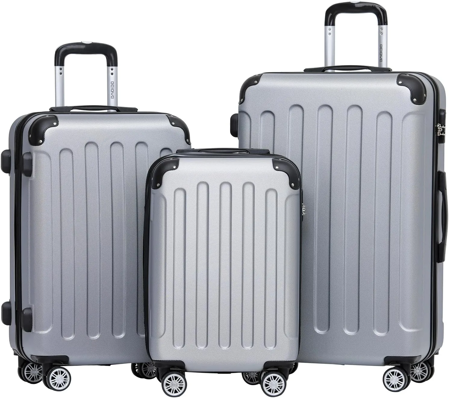 BEIBYE Hard Shell Suitcase, Trolley Suitcase, Travel Suitcase, Security Combination Lock, Twin Wheels, ABS Material, Ha…