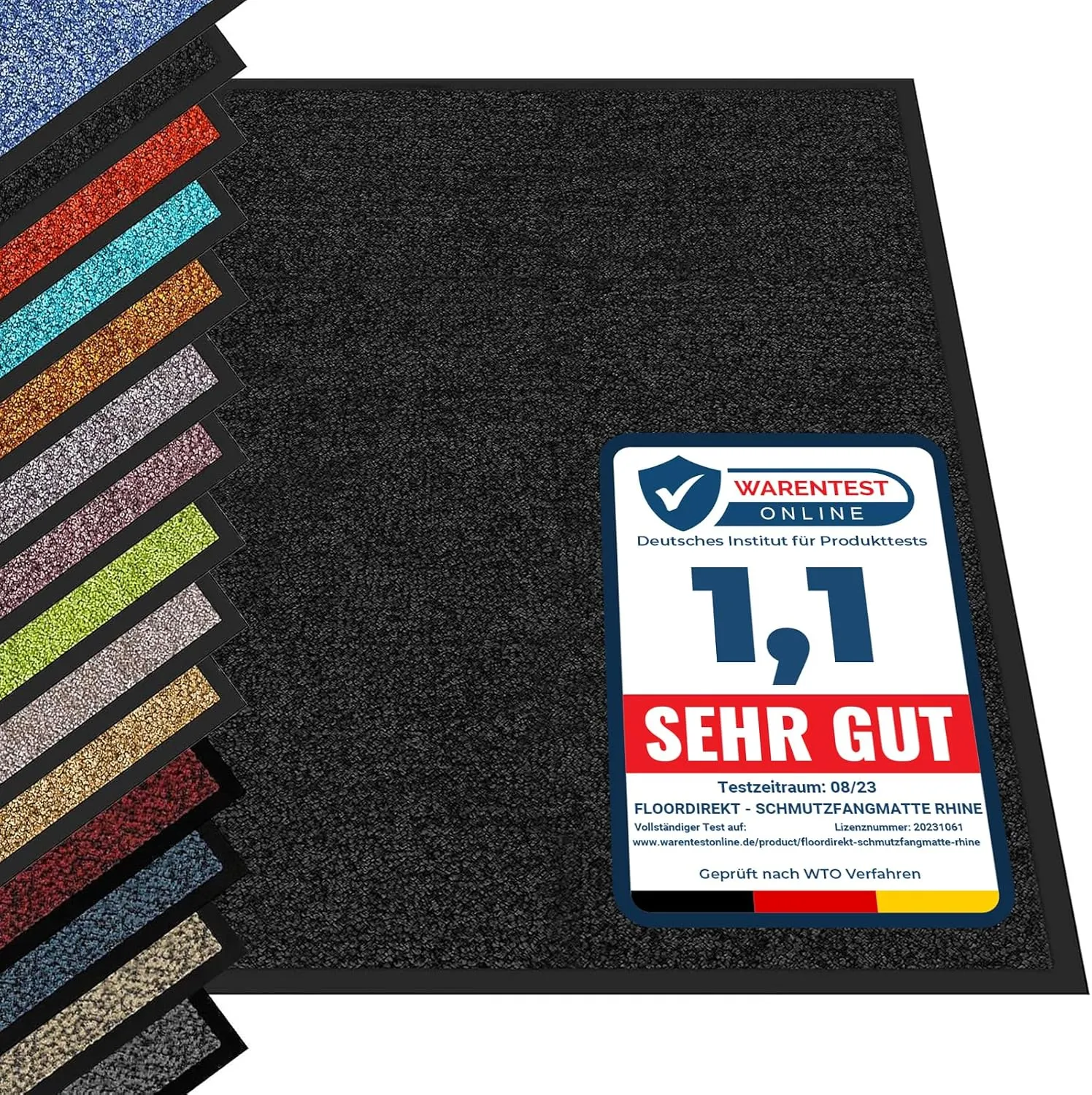 etm® Schmutzfangmatte - Fußmatte in vielen Größen - Türmatte Fußabstreifer für Haustür innen und außen (Schwarz, 200x30…