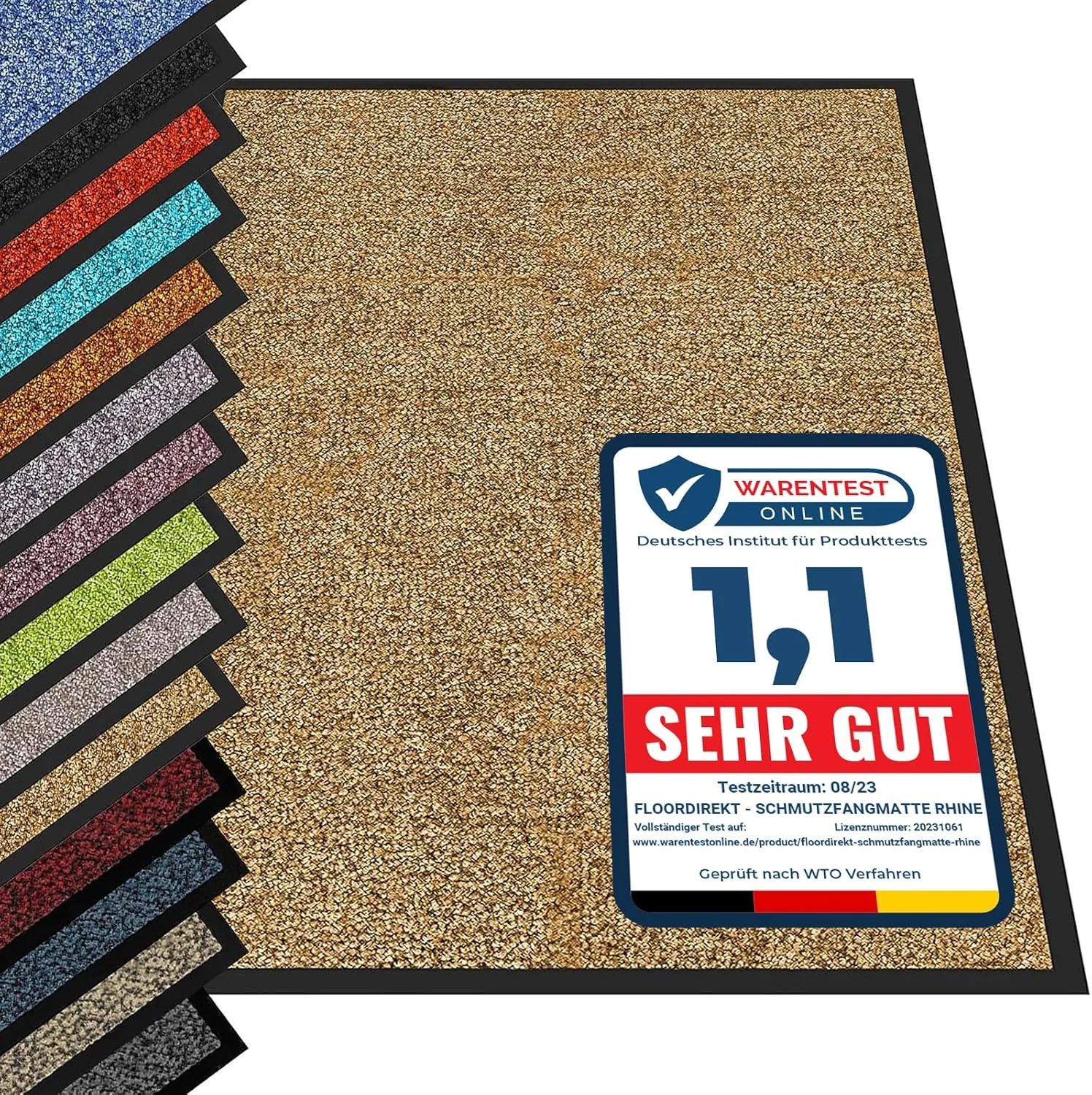 etm® Schmutzfangmatte - Fußmatte in vielen Größen - Türmatte Fußabstreifer für Haustür innen und außen (Beige, 90x150 c…