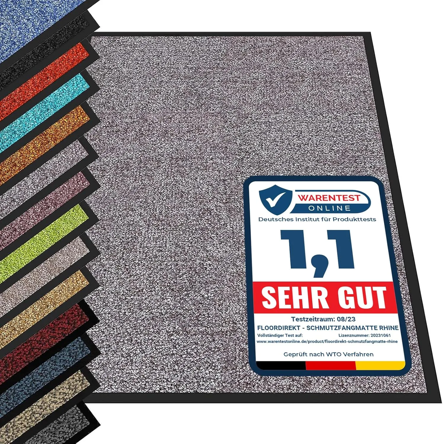 etm® Schmutzfangmatte - Fußmatte in vielen Größen - Türmatte Fußabstreifer für Haustür innen und außen (Grau, 90x120 cm)