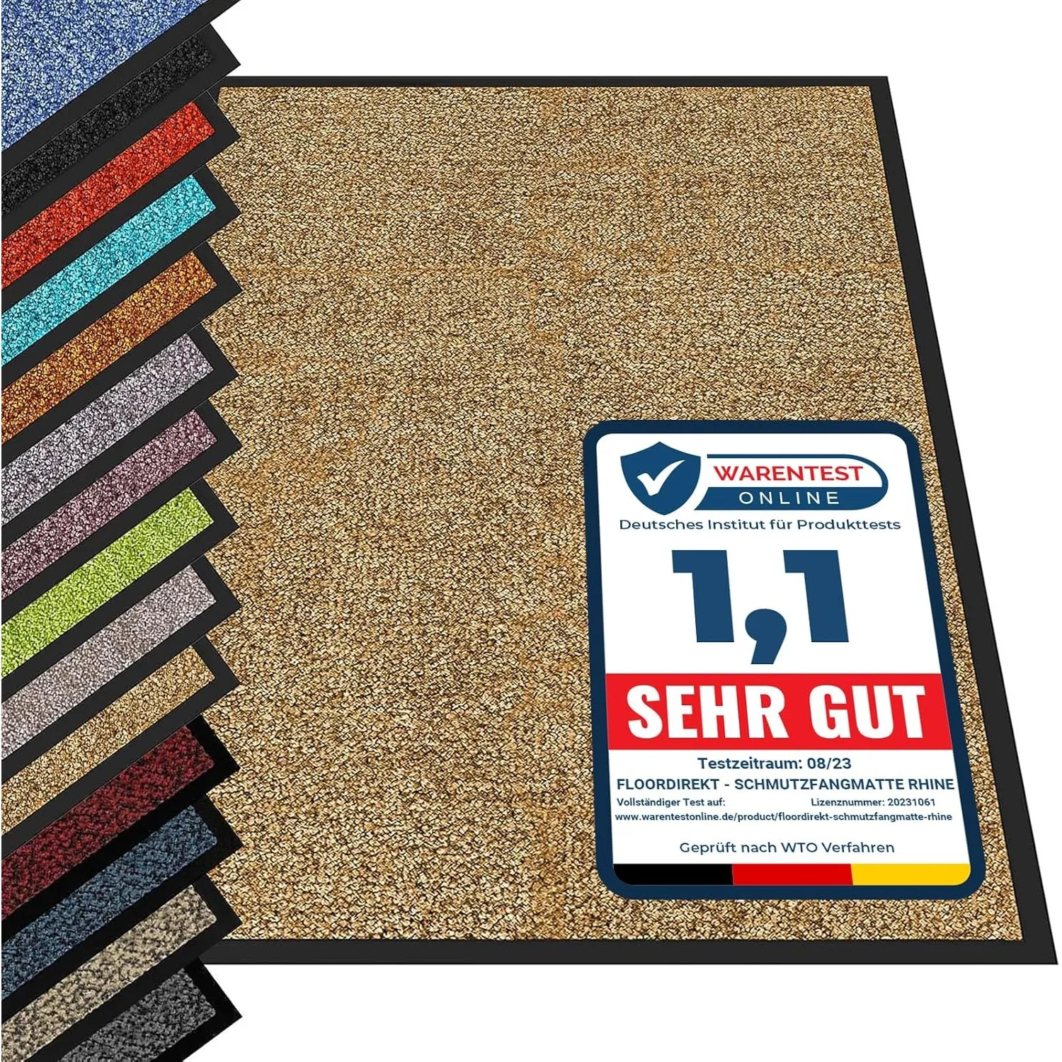 etm® Schmutzfangmatte - Fußmatte in vielen Größen - Türmatte Fußabstreifer für Haustür innen und außen (Beige, 120x180 …