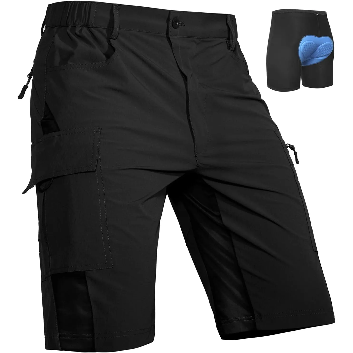 Cycorld MTB Hose Herren Gepolstert: Abnehmbar Radunterhose | Lockere Fahrradhose Radlerhose, mit 4D Sitzpolster, Atmung…