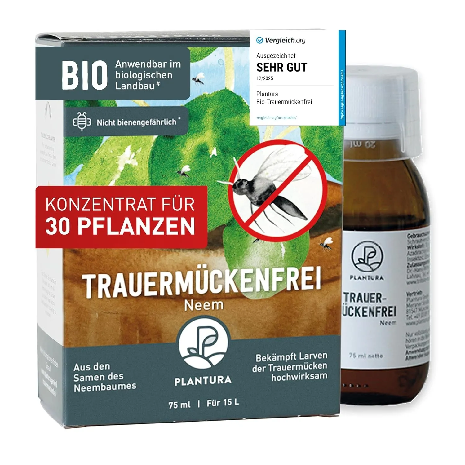 Plantura Trauermückenfrei Neem, 75 ml für ca. 30 Pflanzen
