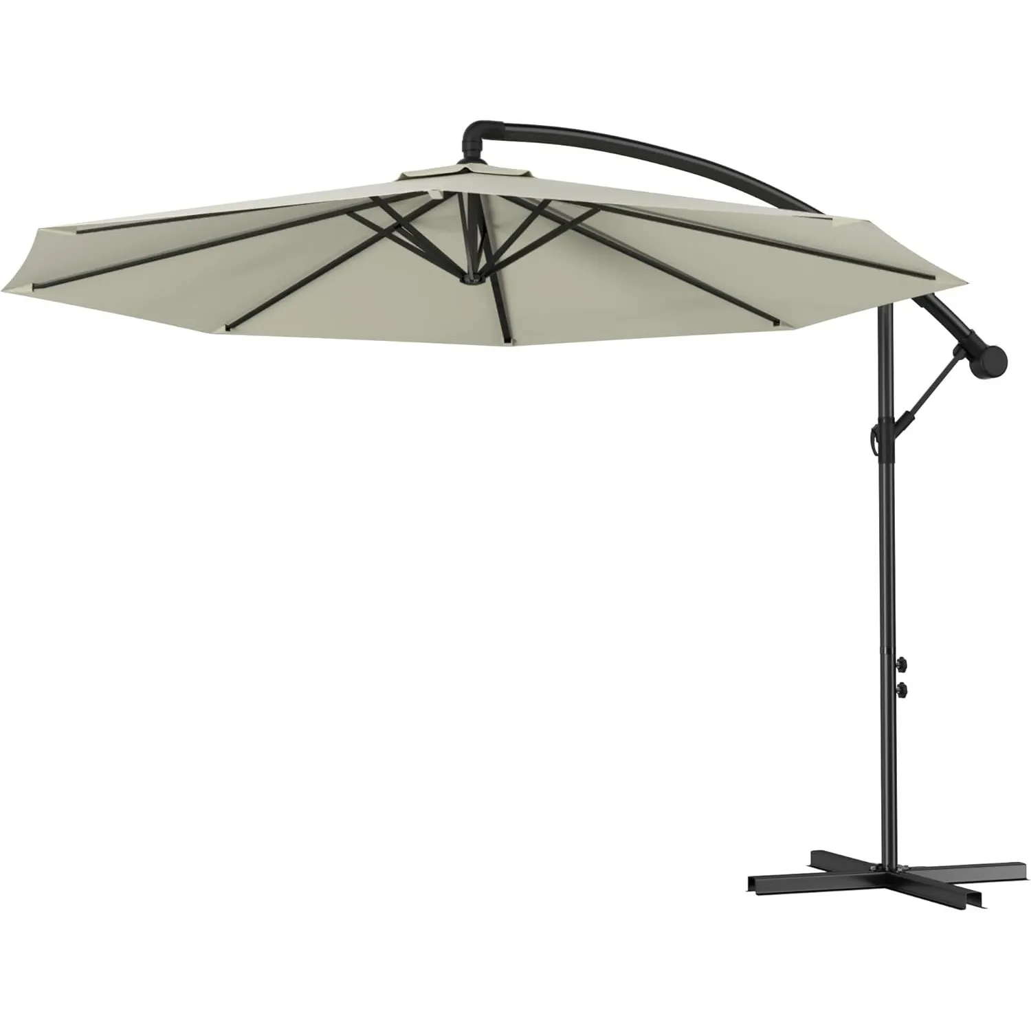 AufuN Alu Ampelschirm Ø 300cm/350cm Sonnenschirm mit Kurbelvorrichtung Höhenverstellbarer, UV-Schutz 40+