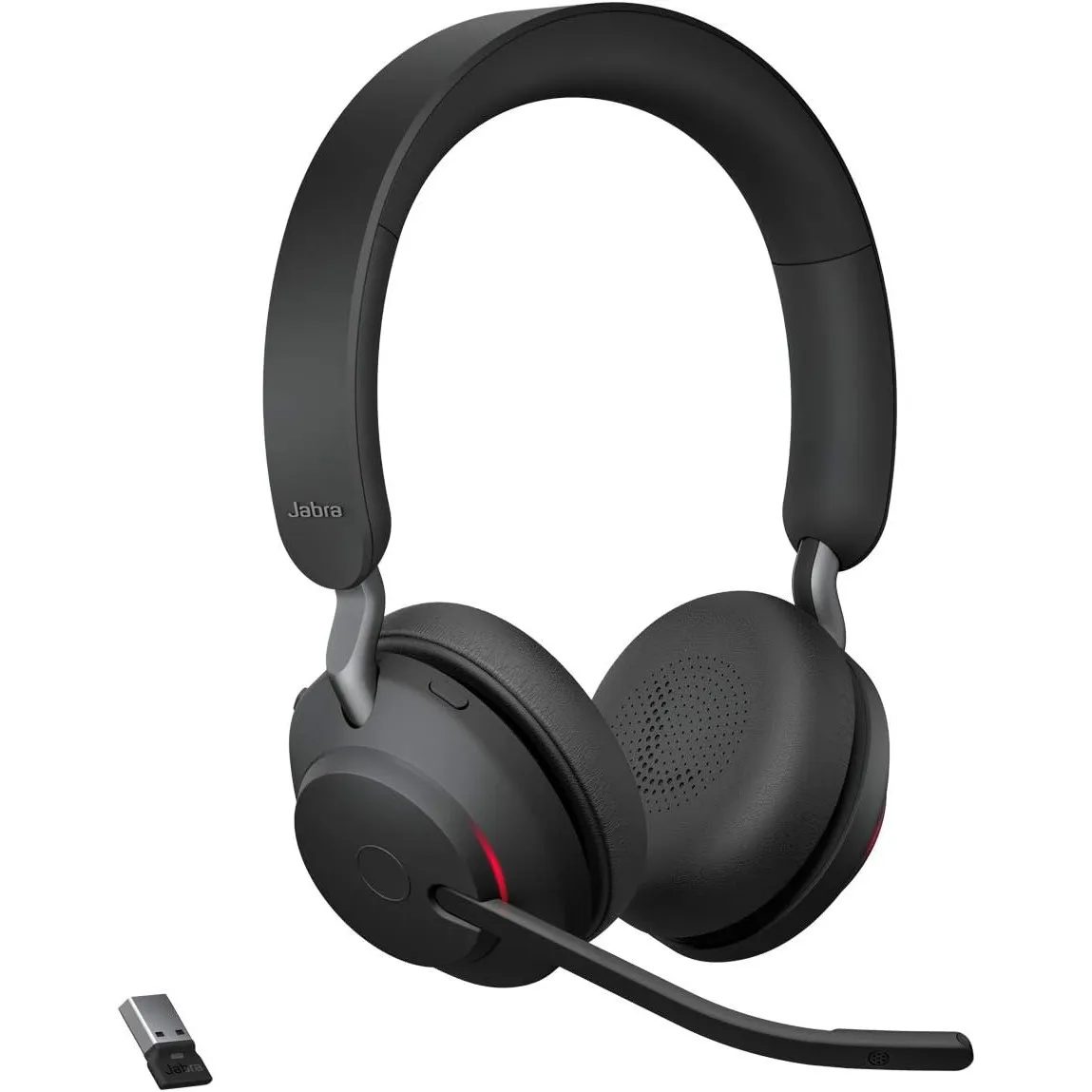 Jabra Evolve2 65 Wireless PC Headset – Noise Cancelling UC Certified Stereo Headphones with Long-Lasting Battery – USB-…