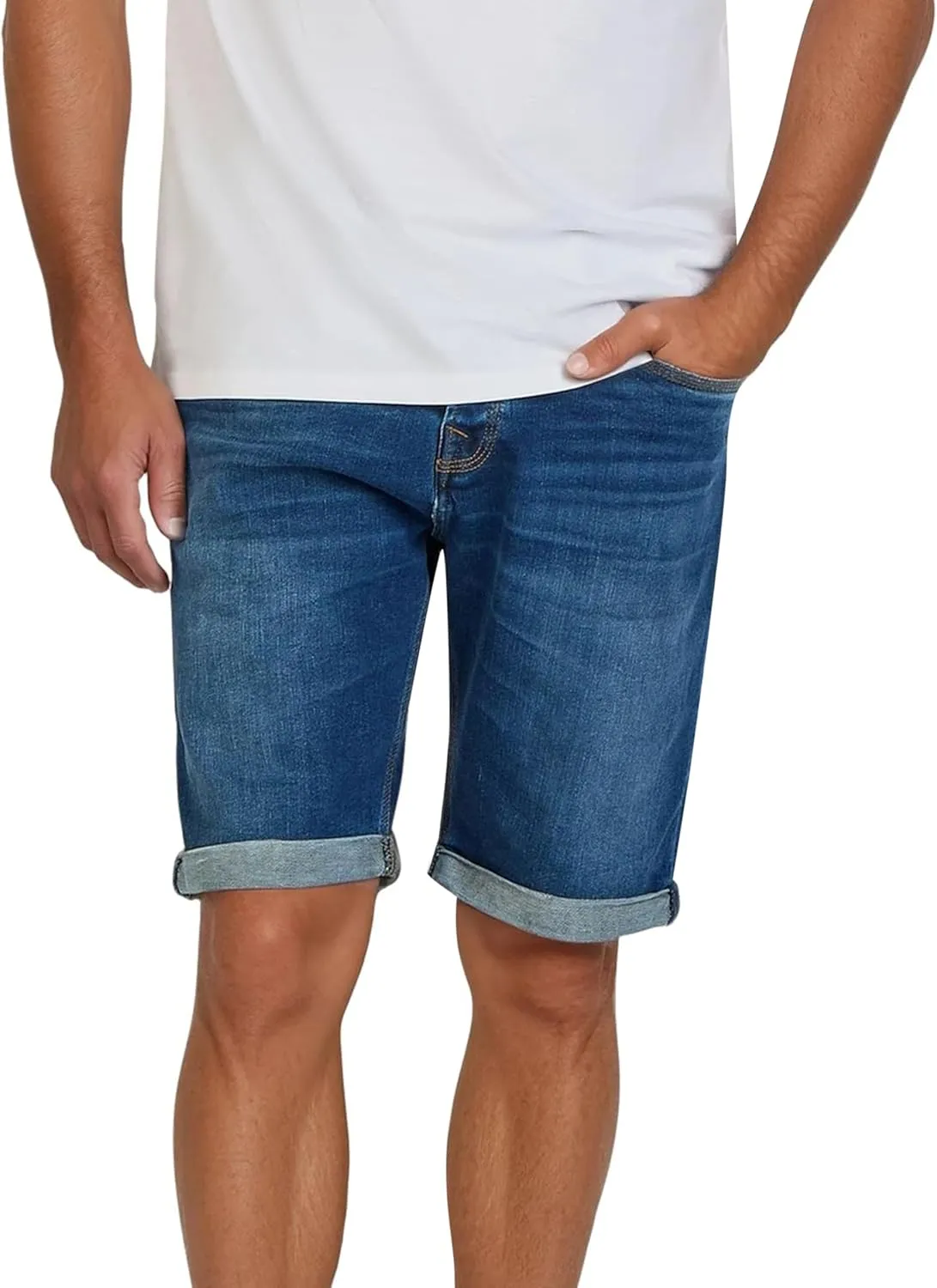 LTB Men's Bermuda Corvin Slim-Fit Shorts, Cotton Denim Shorts, Blue, Dark Blue, Black, S, M, L, XL, XXL, 3XL, 4XL, 5XL