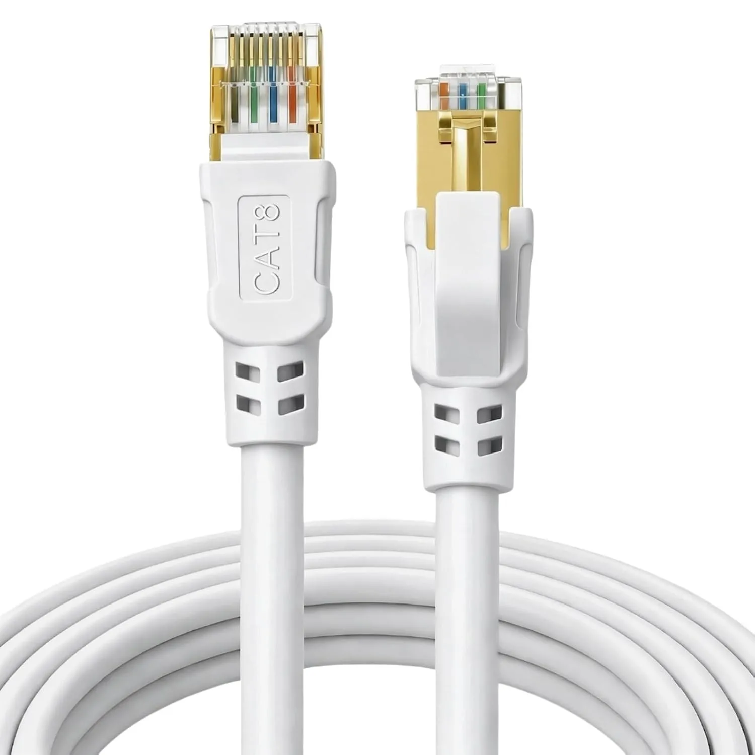 DDMALL CAT 8 LAN Kabel 5m, 40Gbit/s Netzwerkkabel Rund (5 Meter, Weiß)