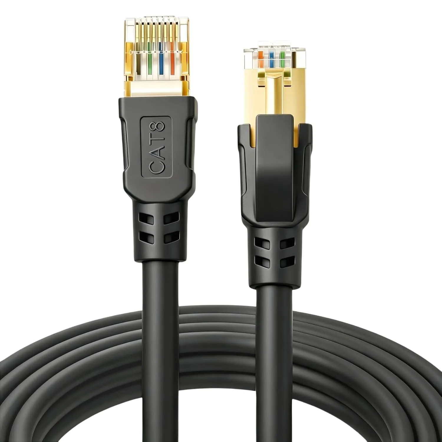 DDMALL CAT 8 LAN Kabel 15m, 40Gbit/s Netzwerkkabel Rund (15 Meter Schwarz)