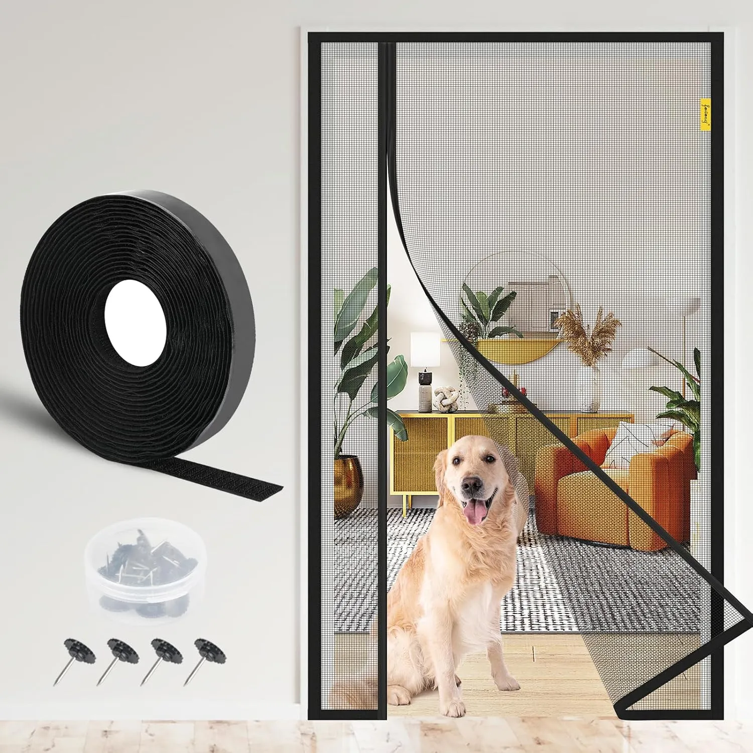 fowong Magnetic Fly Screen Door, 110 x 220 cm, Insect Protection Door, Left or Right Side Opening Magnetic Fly Curtain,…