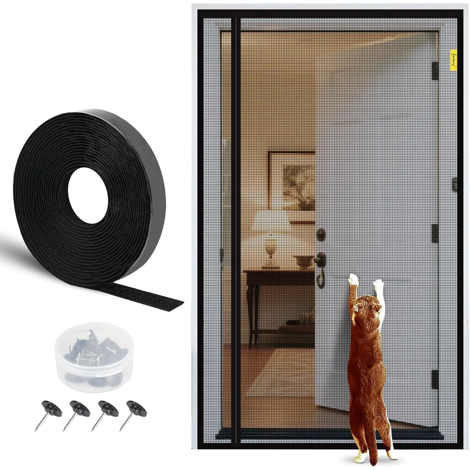 fowong Magnet Fliegengitter Balkontür, 2026 Neue Reißfeste Katzenschutzgitter bis 5 Jahre mit Seitlichen Öffnung,100x21…