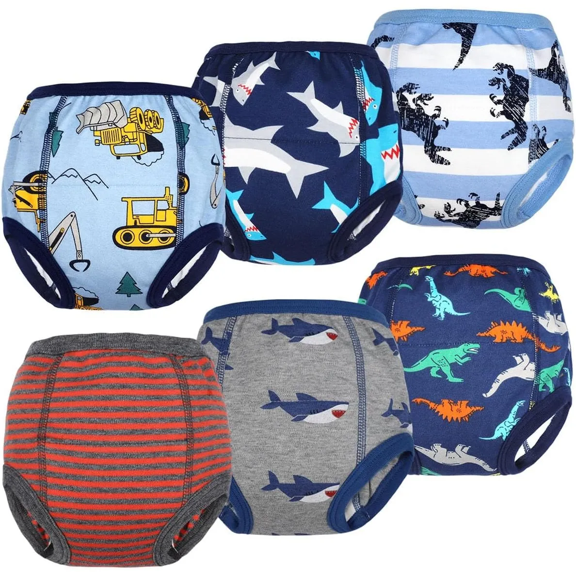 Flyish Packung mit 6 Baby Trainingshosen Töpfchen Unterwäsche Kleinkinder Windelhosen Toilettentraining Unterwäsche Ent…
