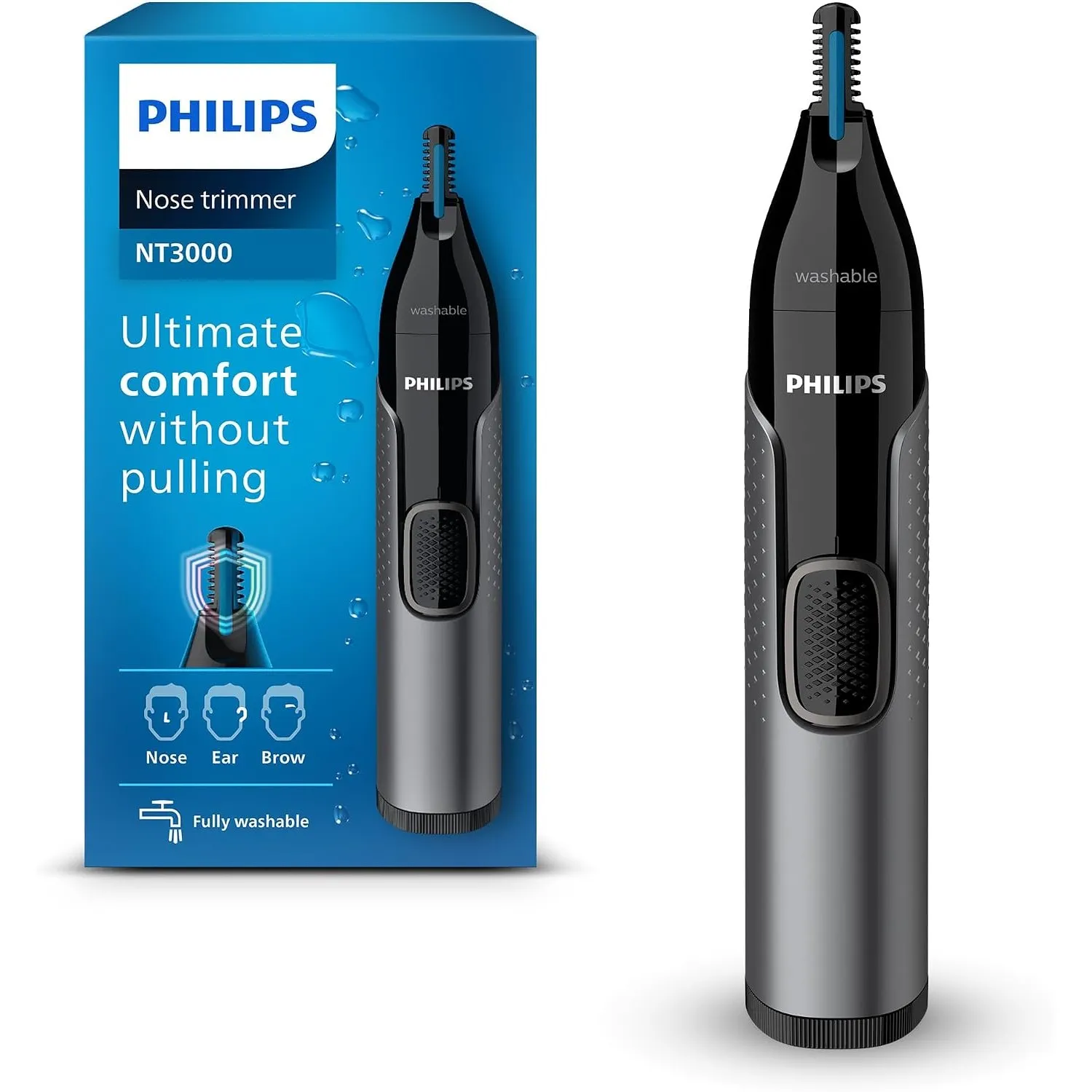 Philips Nose trimmer Series 3000 Nasenhaar-, Ohrenhaar- und Augenbrauentrimmer mit PrecisionTrim-Technologie (Modell NT…