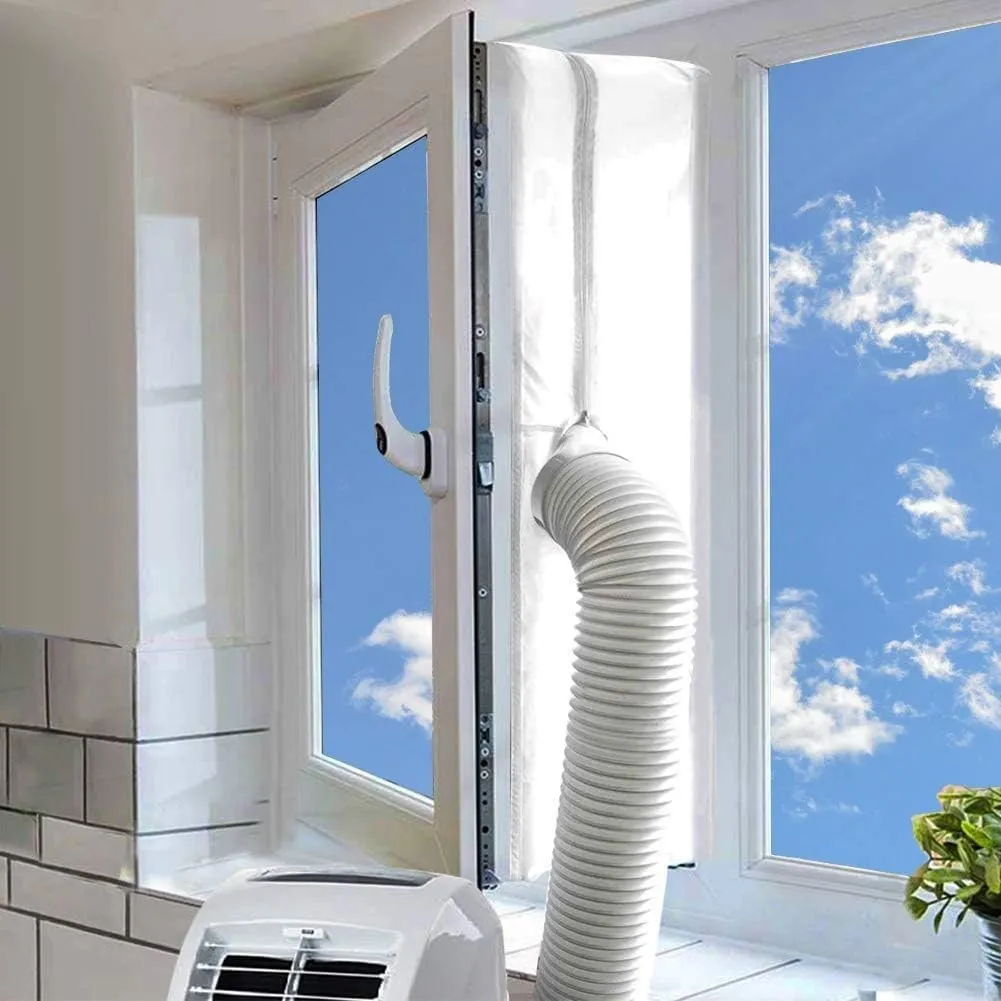 MOEGFY 400CM Fensterabdichtung für Mobile Klimageräte, Klimaanlagen, Wäschetrockner, Ablufttrockner, Hot Air Stop zum A…