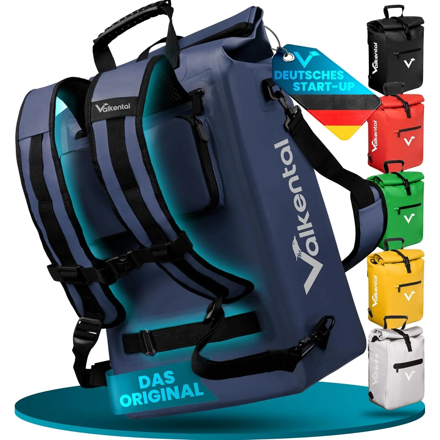 Valkental® 3in1 Fahrradtasche [Bis 25L] - Das Original - Geeignet als Gepäckträgertasche, Rucksack und Umhängetasche - …