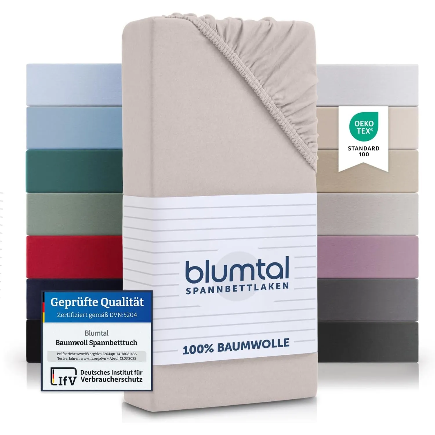 Blumtal® Basics Spannbettlaken 200x200x30cm Jersey - Bettlaken aus 100% Baumwolle - Oeko-TEX zertifiziertes Spannbetttu…