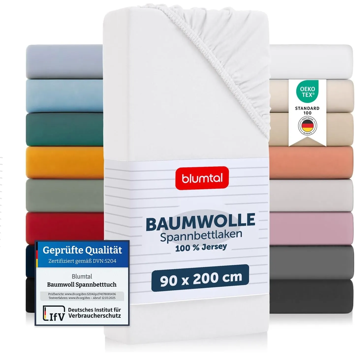 Blumtal® Basics Spannbettlaken 90x200cm Jersey im 2er Set - bettlaken 90x200cm aus 100% Baumwolle - Oeko-TEX zertifizie…