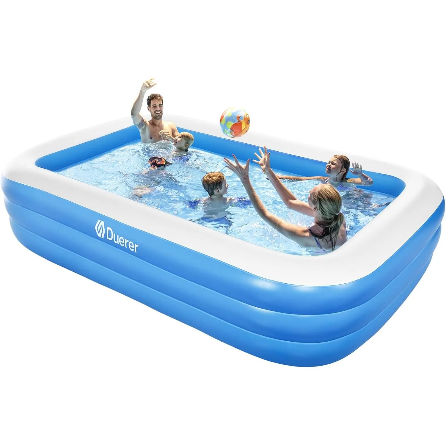 Duerer Aufblasbarer Pool Rechteckig, 305cm x 182cm x 56cm, Planschbecken groß für Kinder und Erwachsene Sommer Party, A…