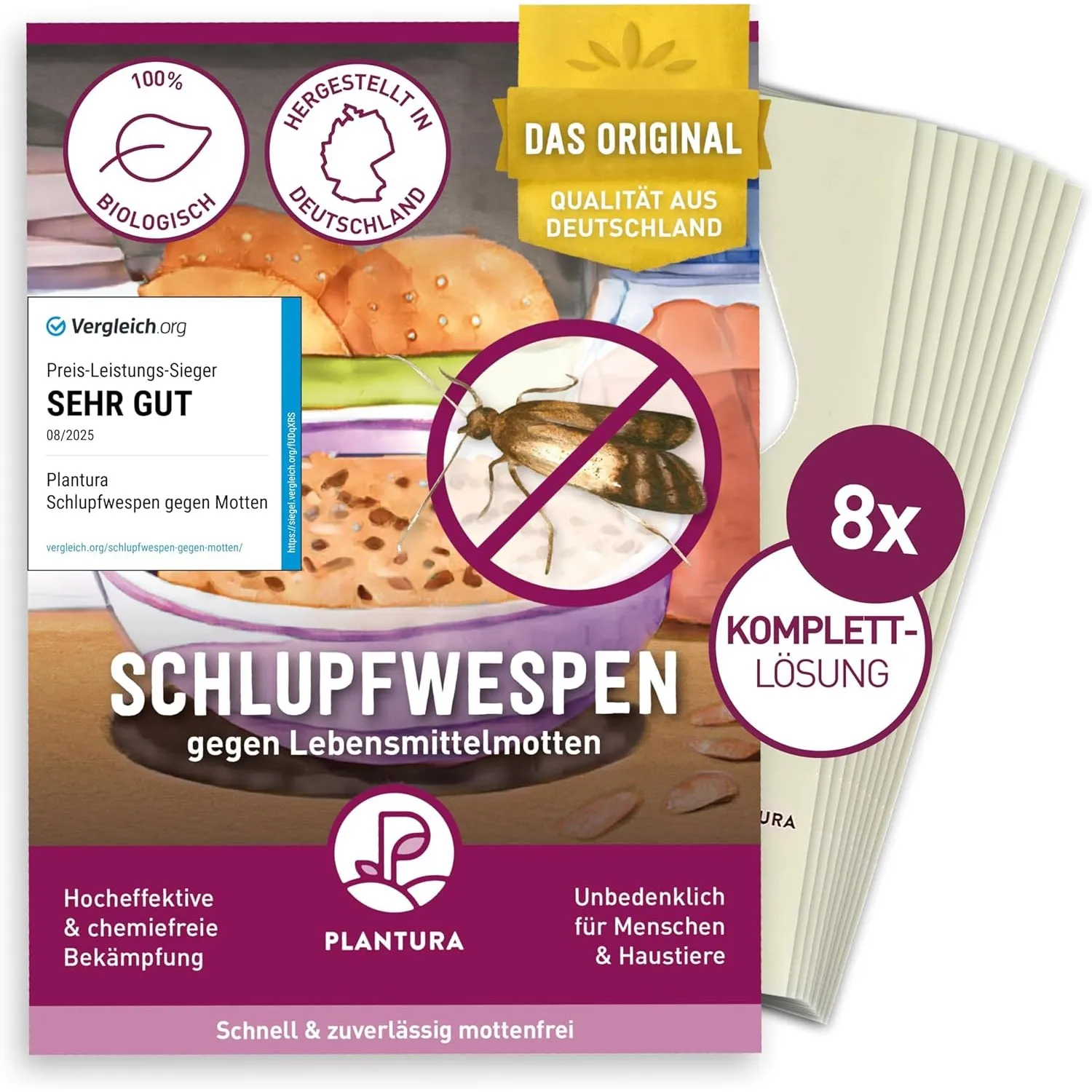 Plantura Schlupfwespen gegen Lebensmittelmotten, 24 Karten