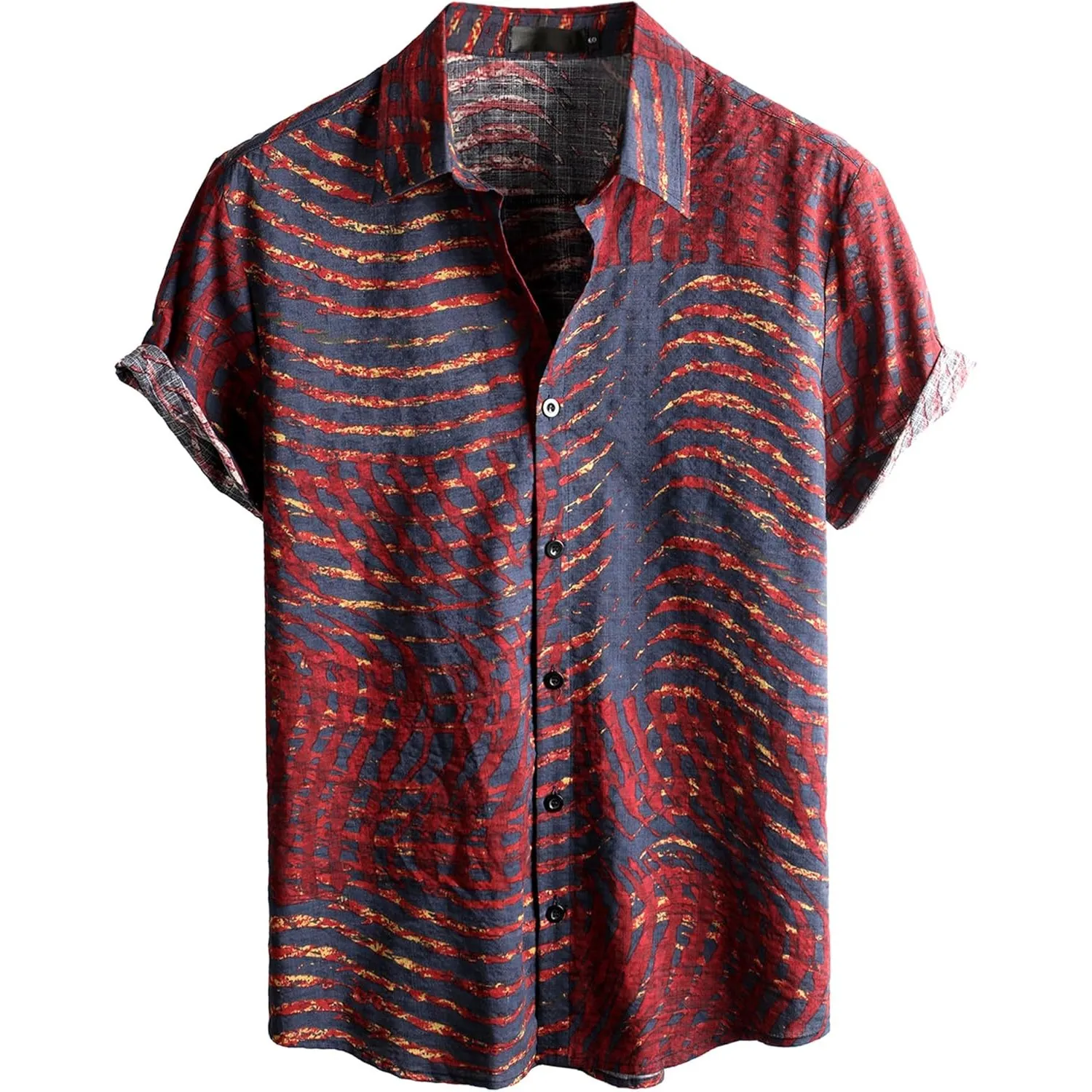 VATPAVE Herren Hawaii Hemd Männer Kurzarm Sommer Freizeithemd Casual Strand Blumen Hawaiihemd