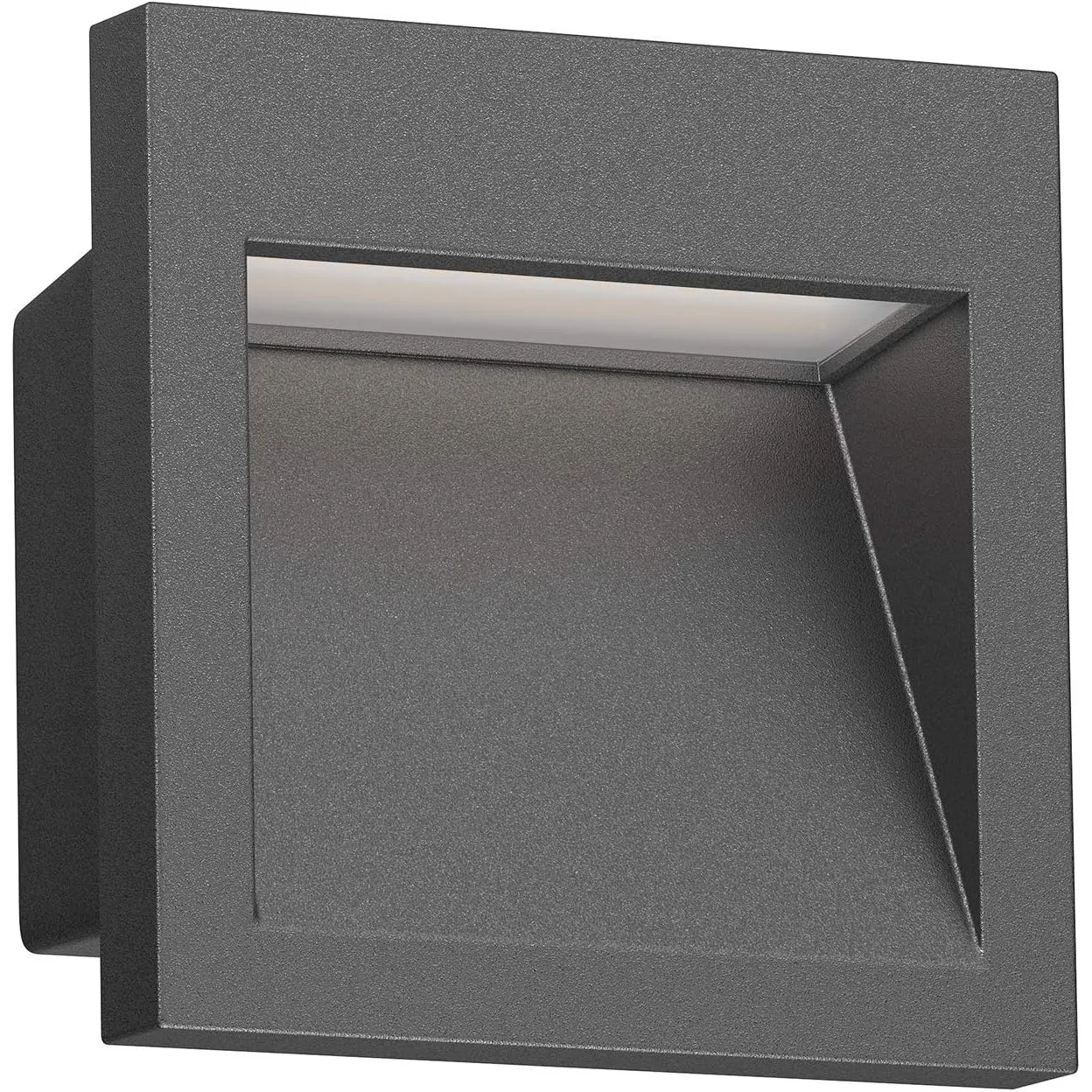 ledscom.de LED Wandeinbauleuchte NOLA, Downlight für außen, IP54, anthrazit matt, 90 x 90mm, warmweiß