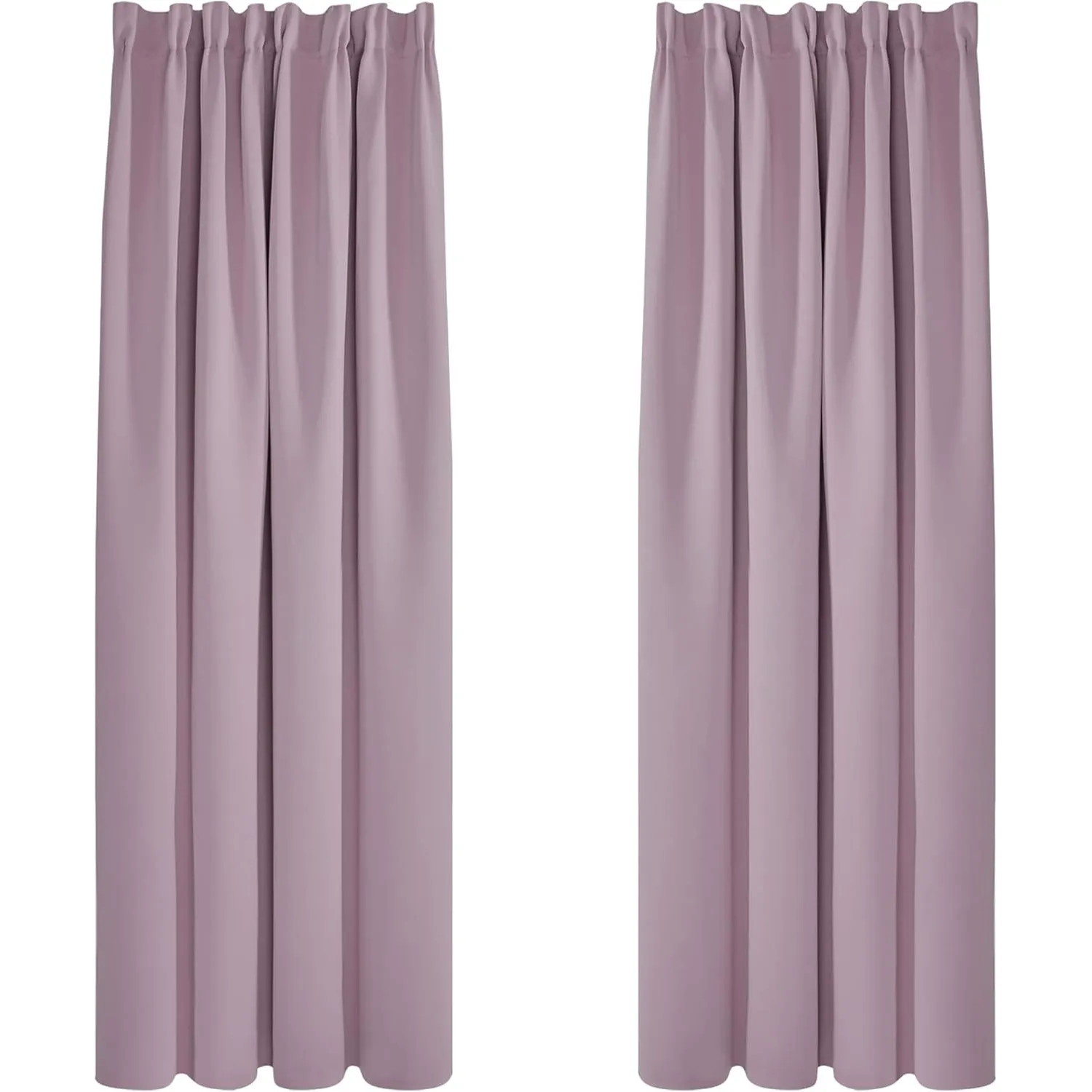 Deconovo Gardinen Vorhänge Verdunkelungsvorhänge mit Kräuselband Dicke Thermovorhänge, 220x140cm(HöhexBreite), Hellpink…