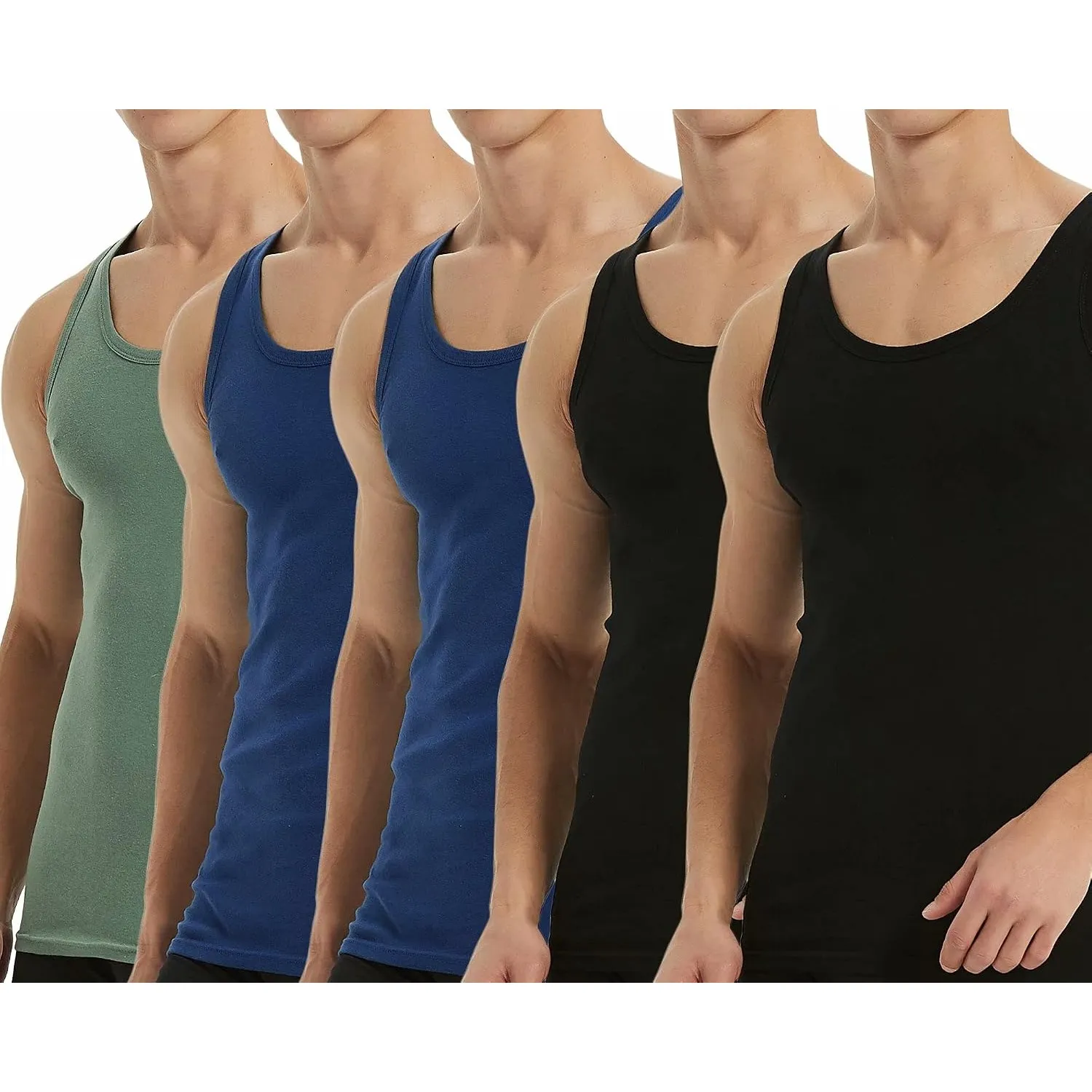 Falechay Unterhemd Herren Tank Top 3/5er Pack Baumwolle Sportunterhemden | ärmellos,Unterhemden Herren,Tanktop Männer,A…