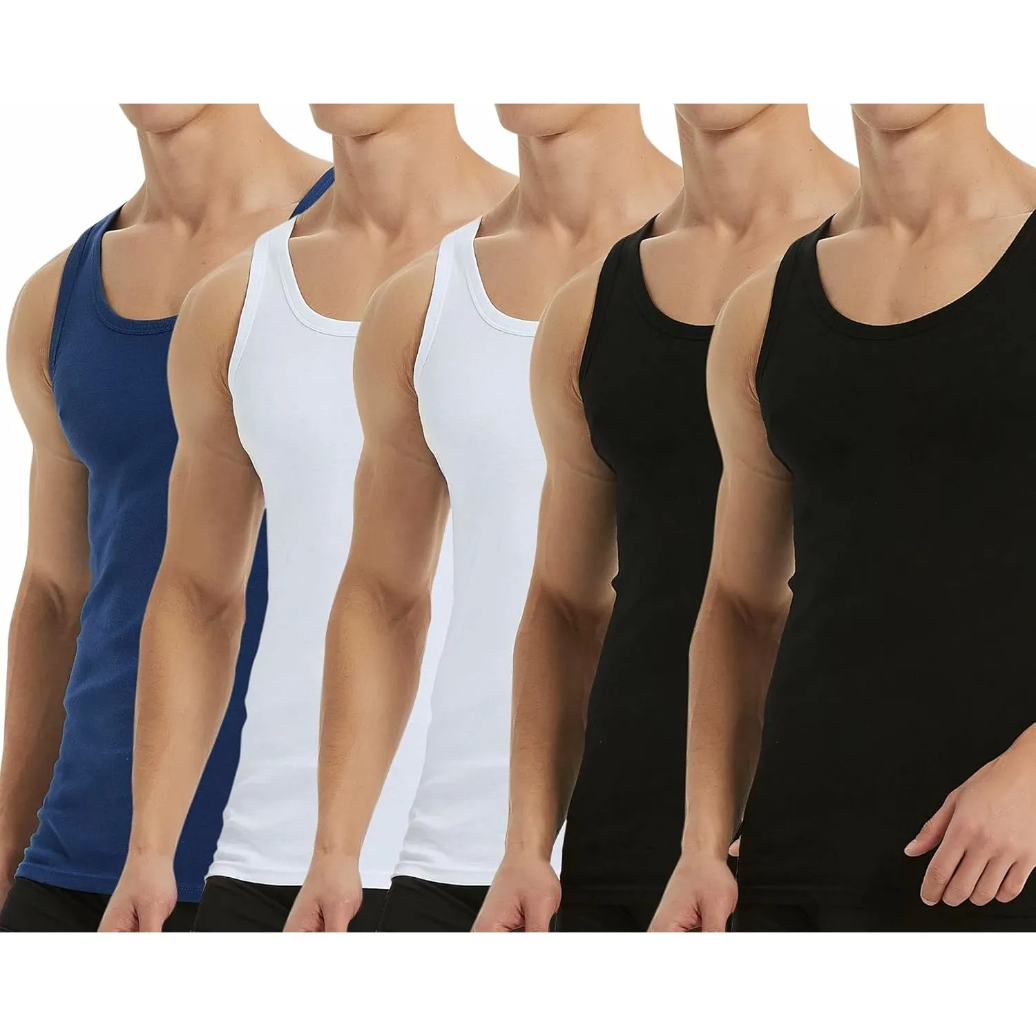 Falechay Unterhemd Herren Tank Top 3/5er Pack Baumwolle Sportunterhemden | ärmellos,Unterhemden Herren,Tanktop Männer,A…