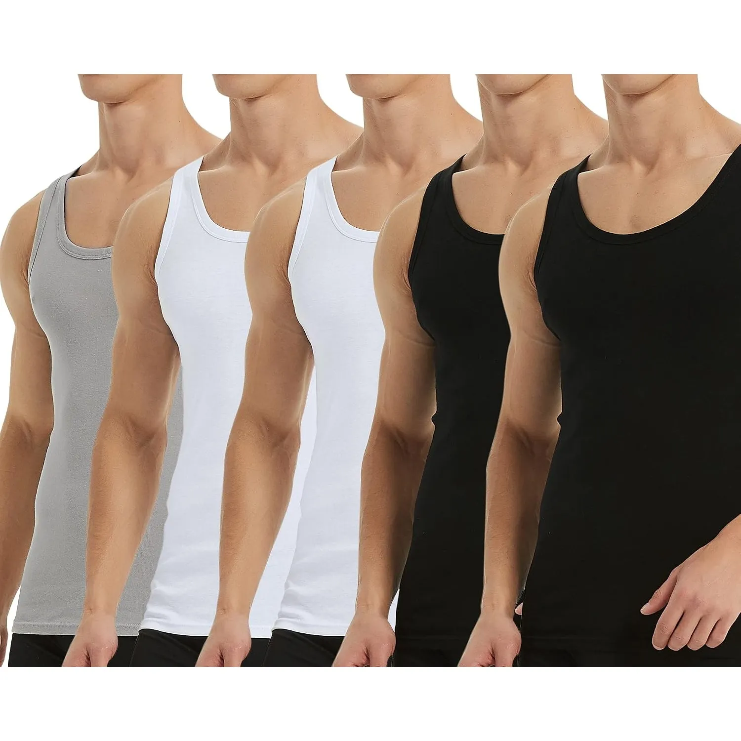 Falechay Unterhemd Herren Tank Top 3/5er Pack Baumwolle Sportunterhemden
