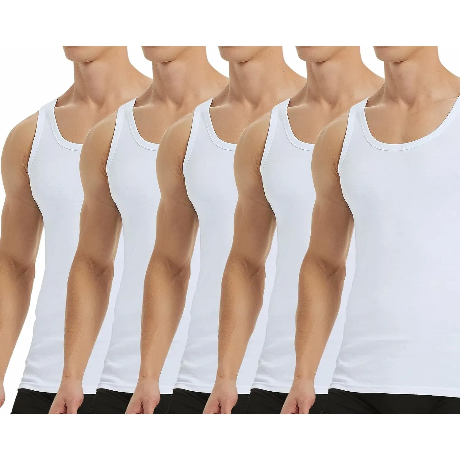 Falechay Unterhemd Herren Tank Top 3/5er Pack Baumwolle Sportunterhemden
