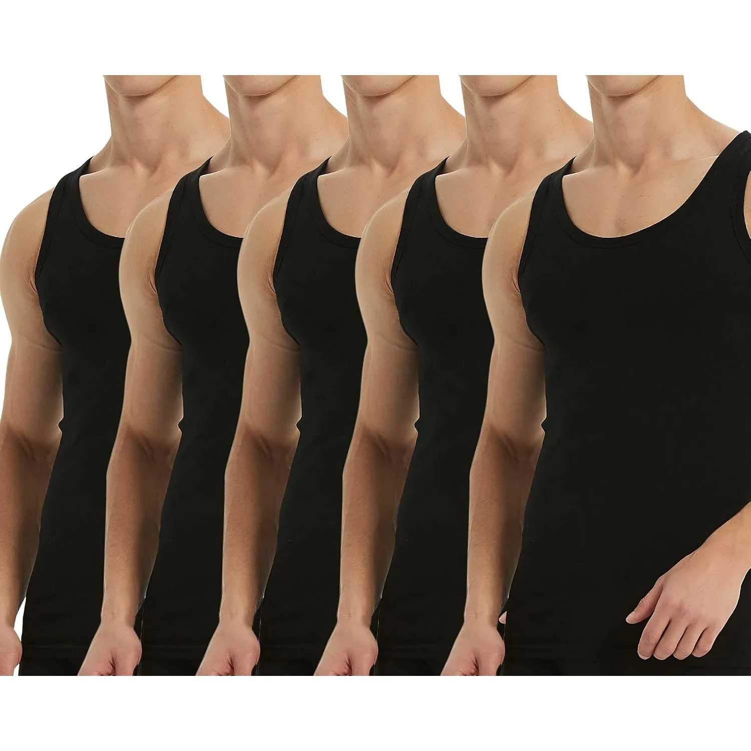 Falechay Unterhemd Herren Tank Top 3/5er Pack Baumwolle Sportunterhemden