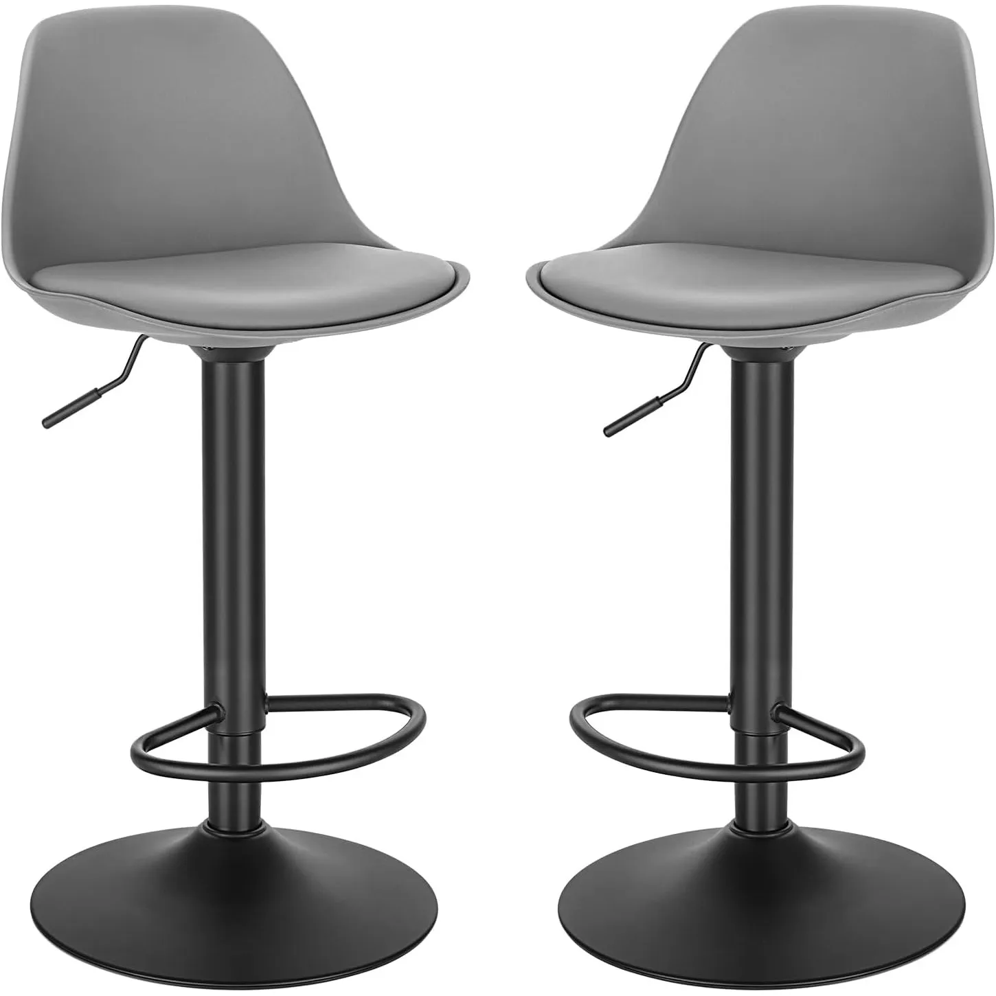 EUGAD Barhocker 2er Set, für Bar Küchen & Esszimmer, 360° drehbarer höhenverstellbar, Barstuhl mit Rückenlehne Fußstütz…