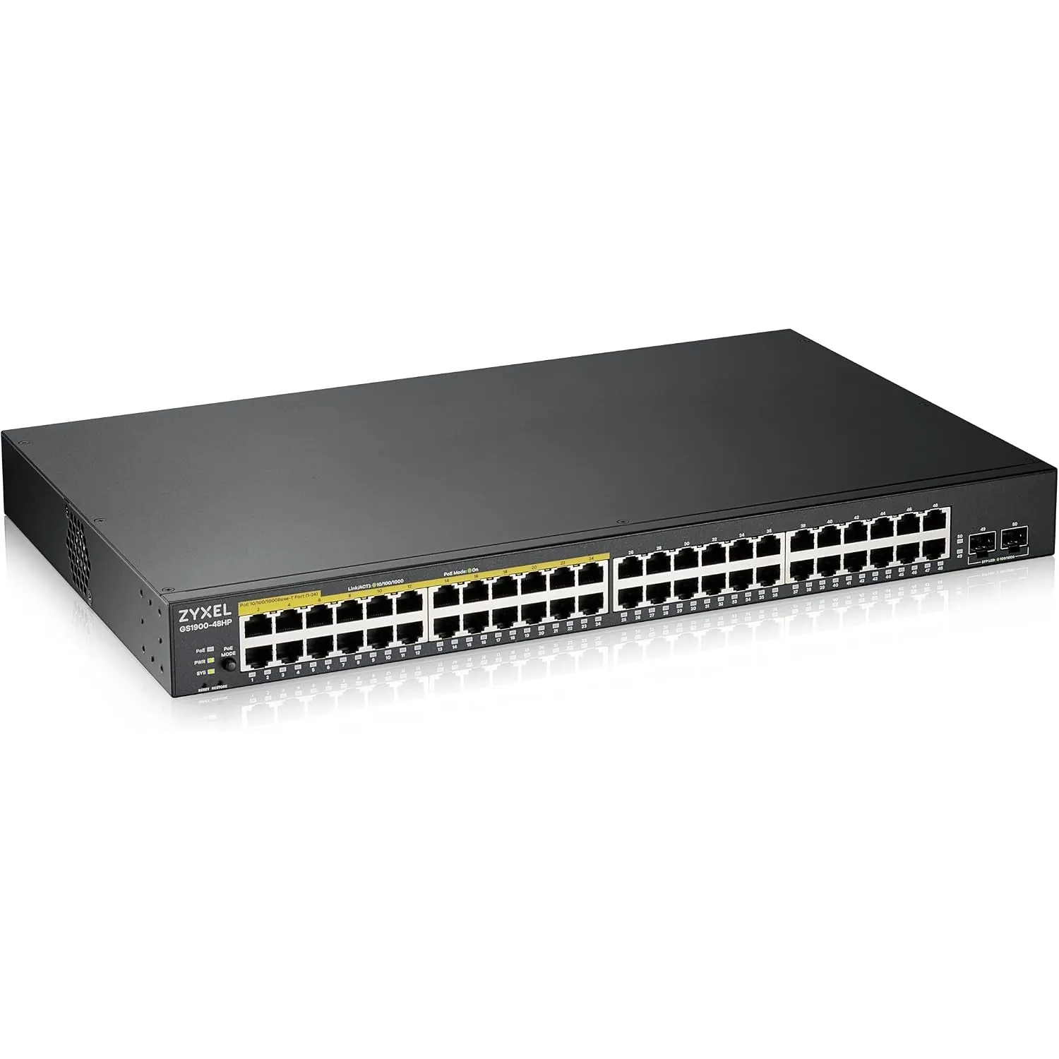 Zyxel Netzwerk Switch 48 Port | Smart Managed PoE+ | GS1900-48HPV2