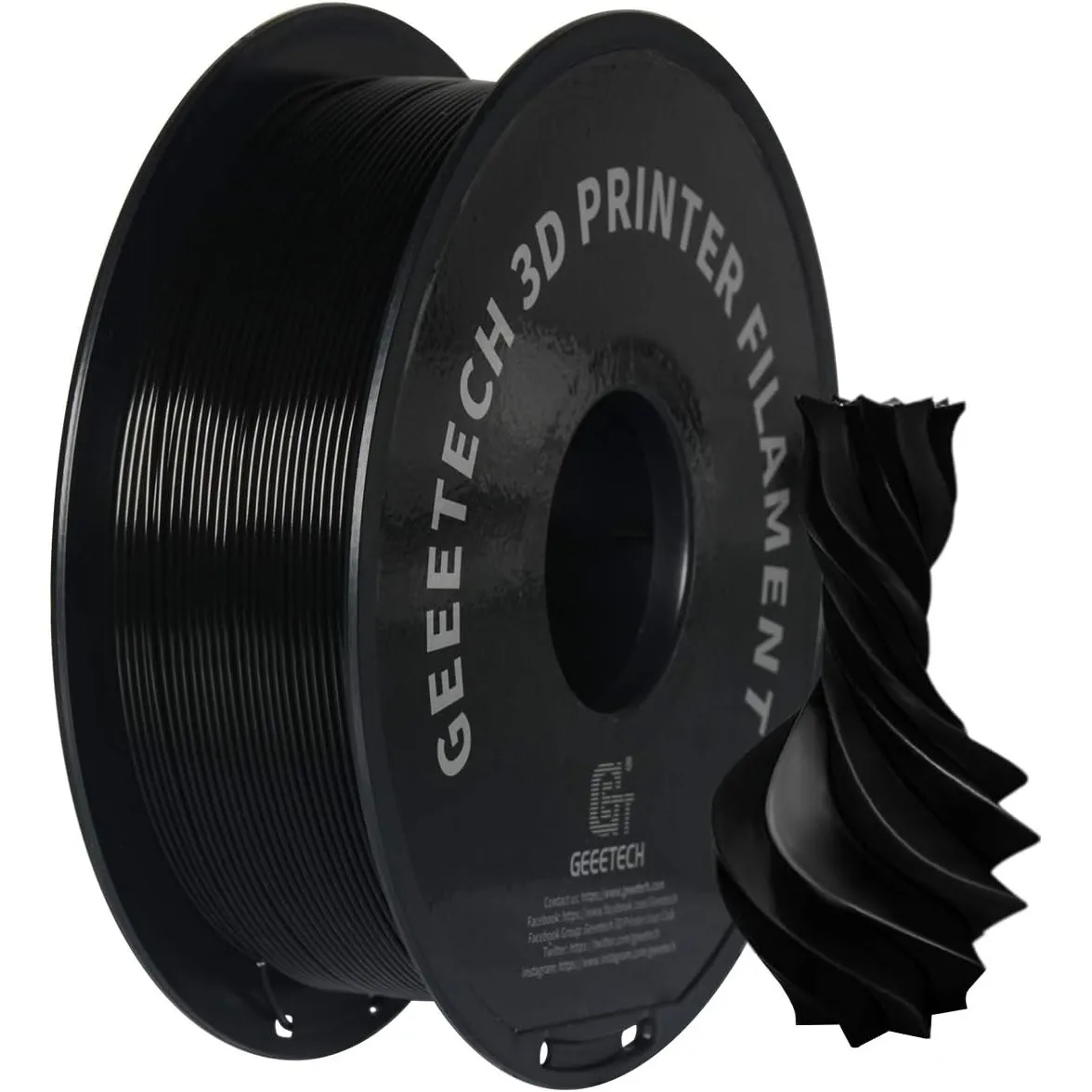 GEEETECH PETG Filament 1,75 mm schwarz 1 kg Spool für 3D-Drucker