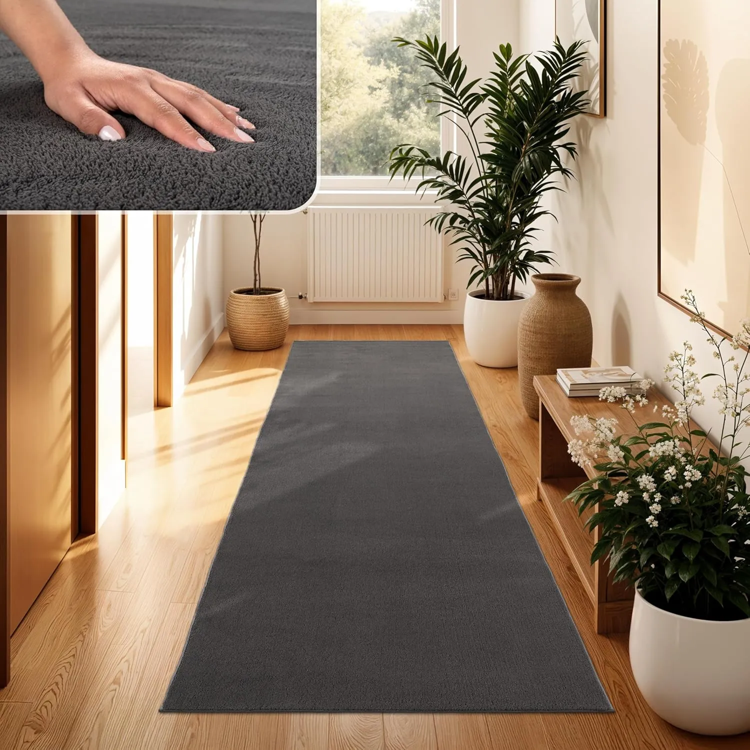 Paco Home Moderner Kuscheliger Wohnzimmer Teppich Kurzflor waschbar flauschig Weich Einfarbig Felloptik zeitlos stilvol…