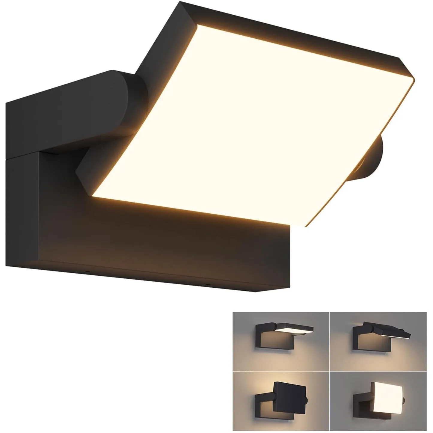 Klighten 24W Außenwandleuchte LED Aussenlampe, Schwarz, Warmweiß 3000K