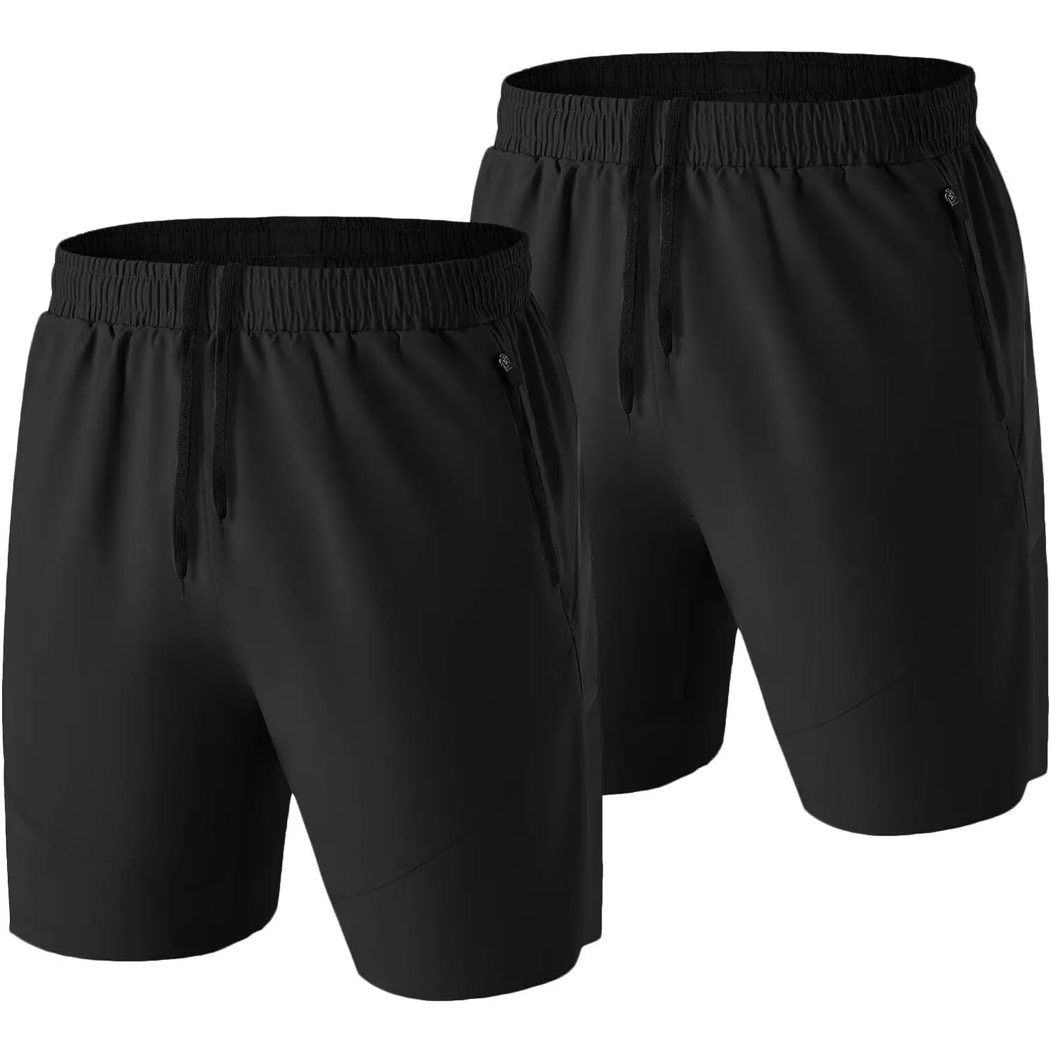 HMIYA Herren-Sport-Shorts, schnelltrocknend, mit Reißverschlusstaschen für Workout, Laufen, Training