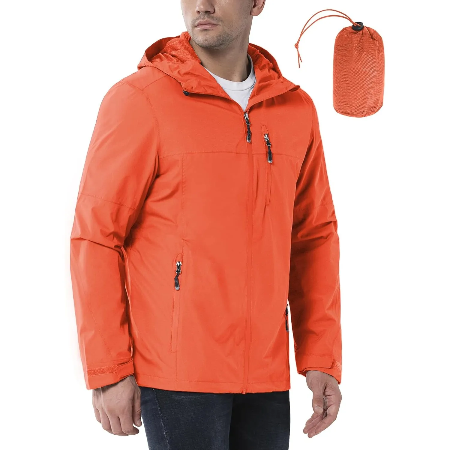 33,000ft Regenjacke Herren Wasserdicht Outdoorjacke Leichte Freizeitjacke Packbare Windjacke Fahrrad Regenmantel mit Ka…