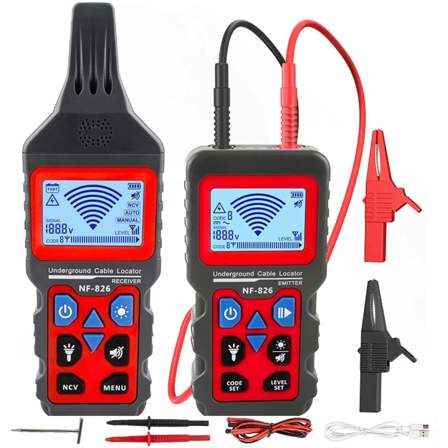 NOYAFA NF-826 Underground Cable Locator Wire Tracker, Wand- und unterirdischer Rohrleitungsdraht Detektor, Testen Sie K…