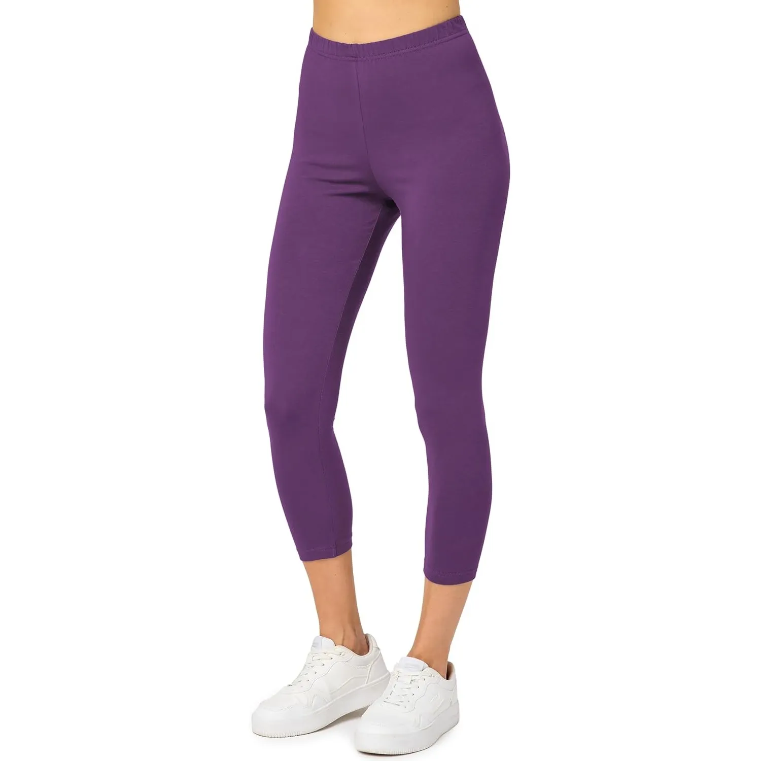 Merry Style Capri Leggings Damen 3/4 Baumwolle Stretch MS10-199 | Hoher Bund, breiter Gummibund, weich, elastisch und a…