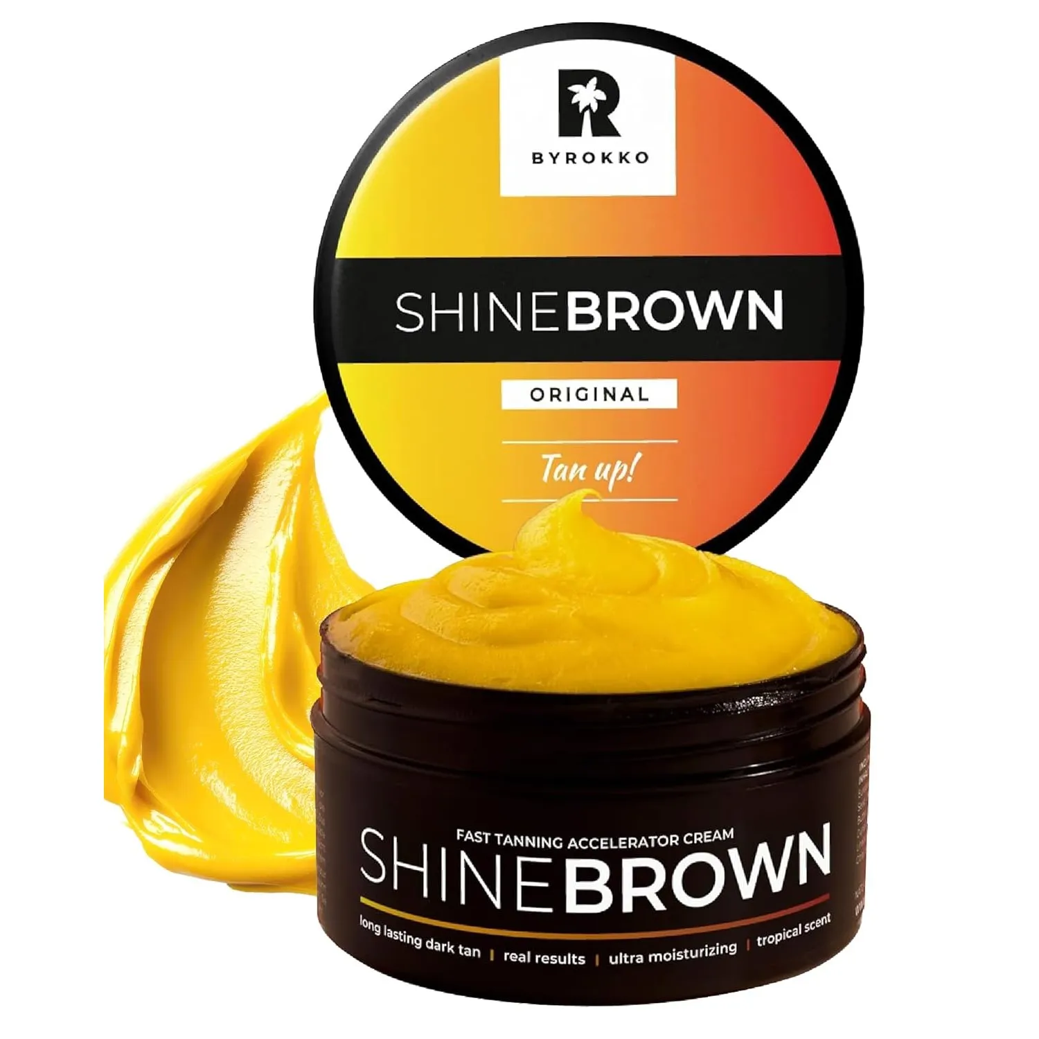 BYROKKO Shine Brown Bräunungsbeschleuniger Sonnencreme (210 ml), Bräunungscreme Wirksam in Solarium und im Freien, Erzi…