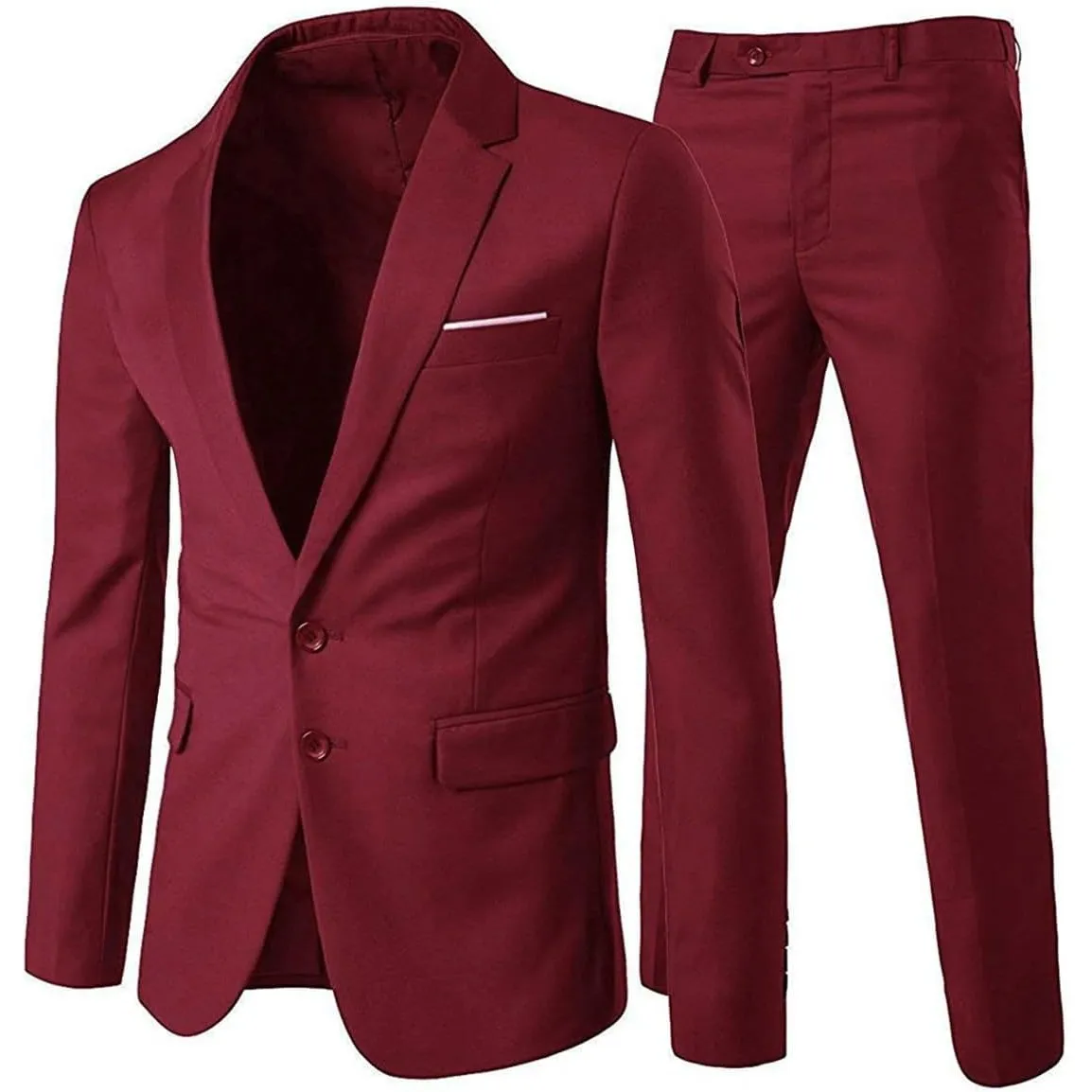 Allthemen Herren Anzug 2 Teilig Slim Fit Anzüge Business Hochzeit Männer | Sakko Hose, Formelle, 2 Knopf, Revers, Einfa…