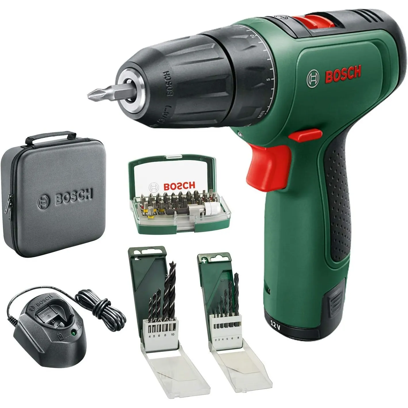 Bosch Akkuschrauber EasyDrill 1200 (2.0 Ah Akku, 12-Volt-System, Bohr- und Schraubendreher-Sets, im Softbag) - Amazon E…
