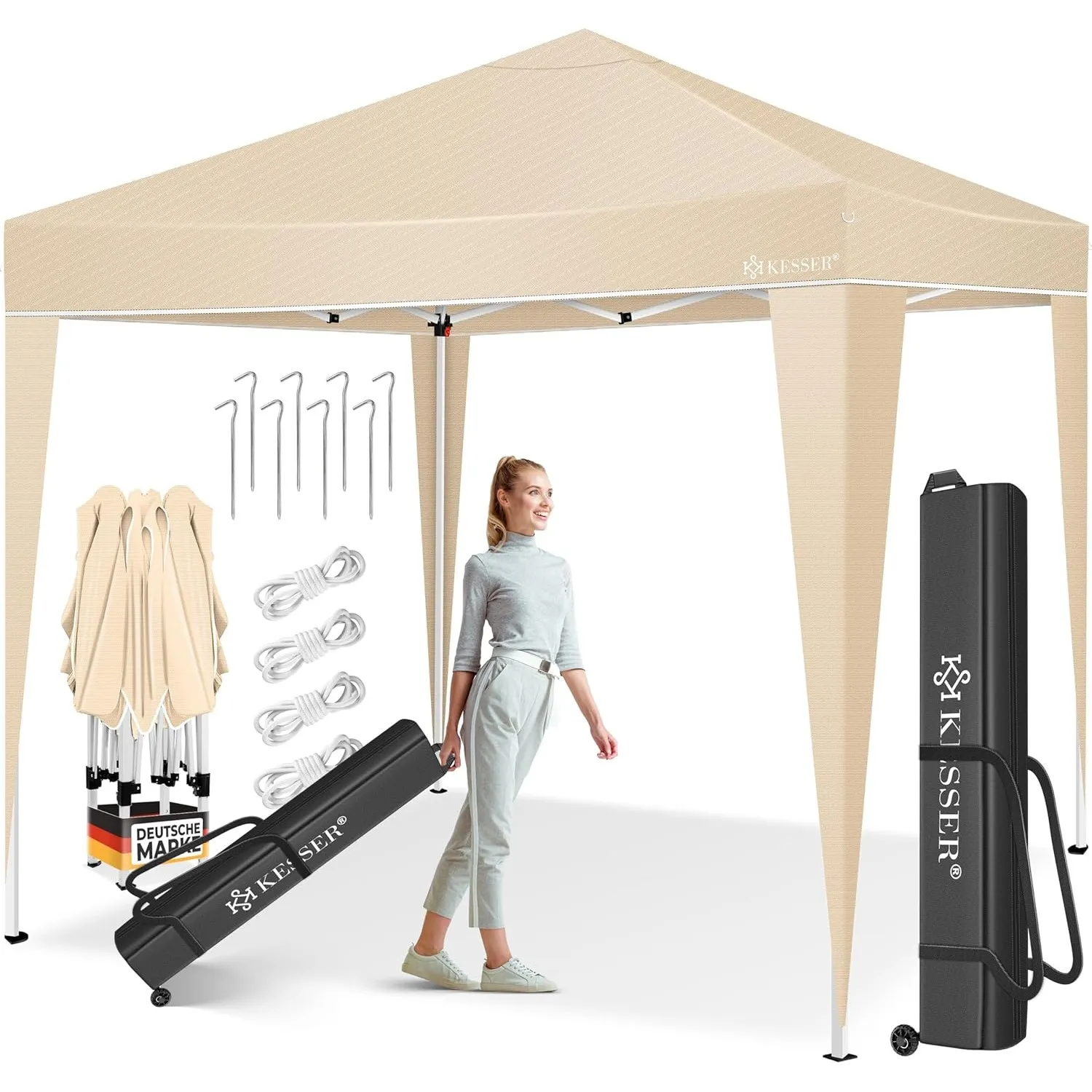 KESSER® Pavillon Faltpavillon 3x3m | Pop-Up Gartenpavillon Höhenverstellbar Stabil Wasserdicht Winterfest | Partyzelt F…