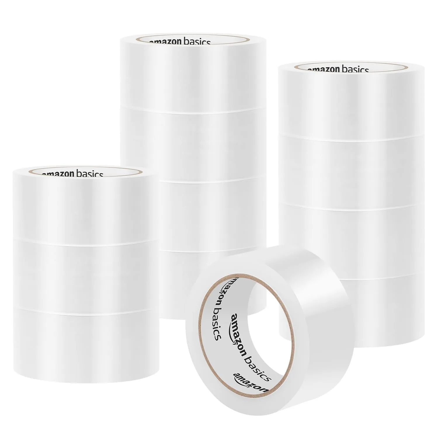Amazon Basics Packaging Tape for Shipping, Moving and Storing, 1.88" x 54.6 yds, 12-pack, Translucence